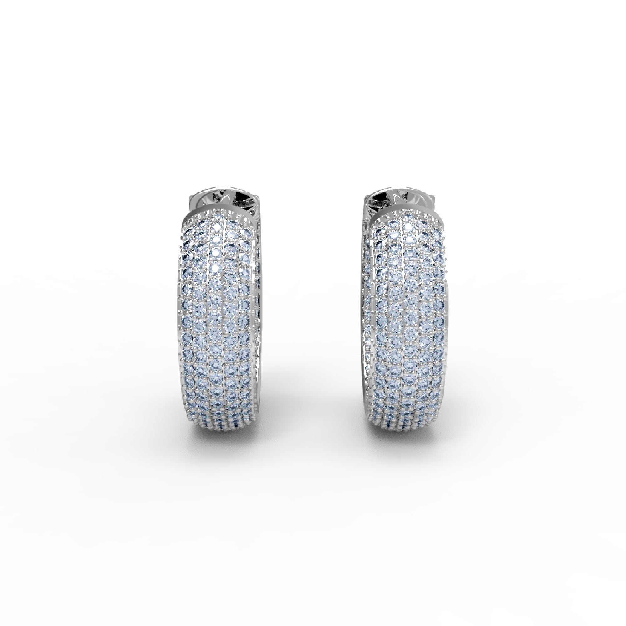 RKC 925 فضة استرلينية - حلق نسائي 14 قيراط وردي فوق المنتج بالوزن الارتفاع 18.00 ملم