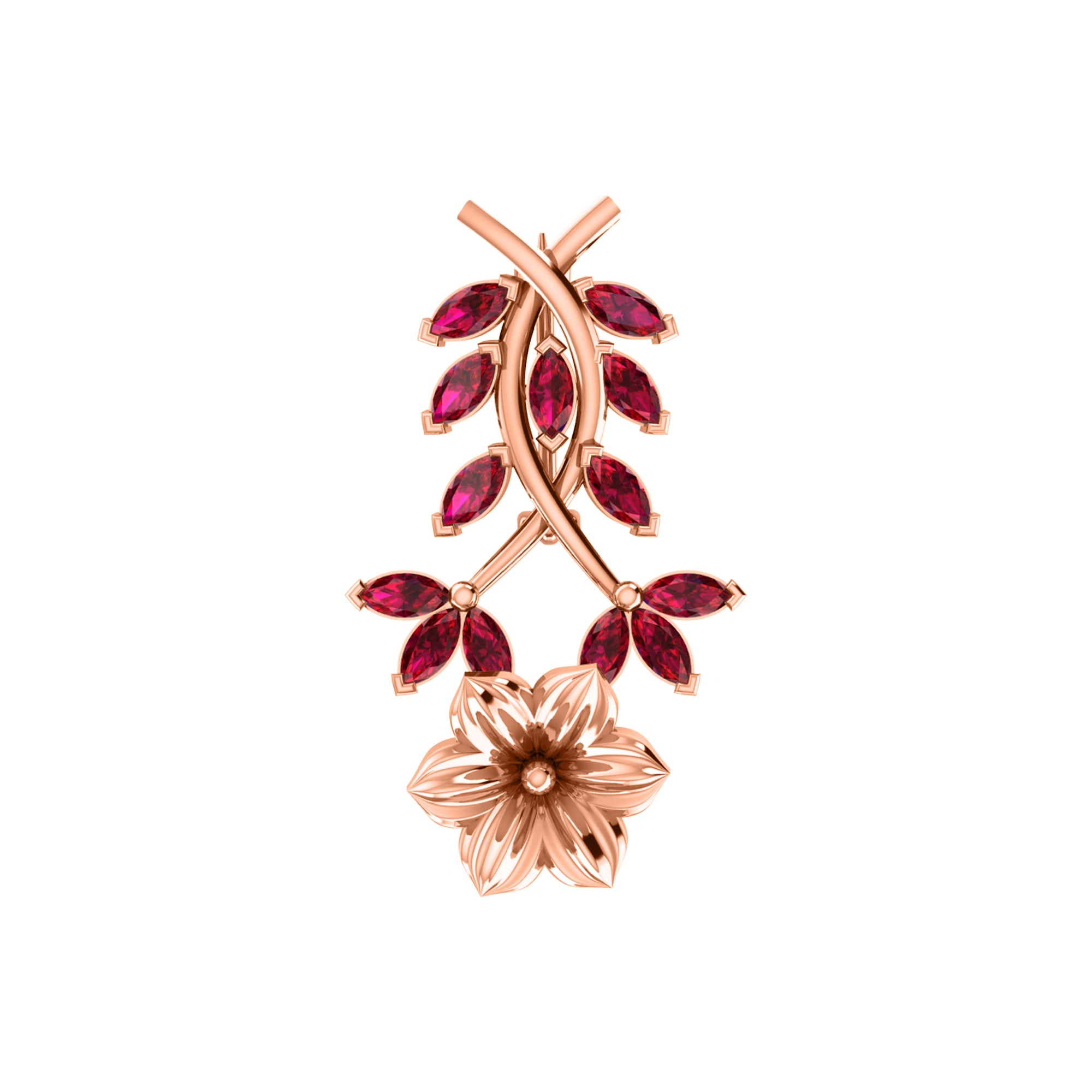 RKC Moissanite 925 Sterling Silve Brooch 14K Rose Gold Plated Product Wt 1.60 GM Height 22.00 MM