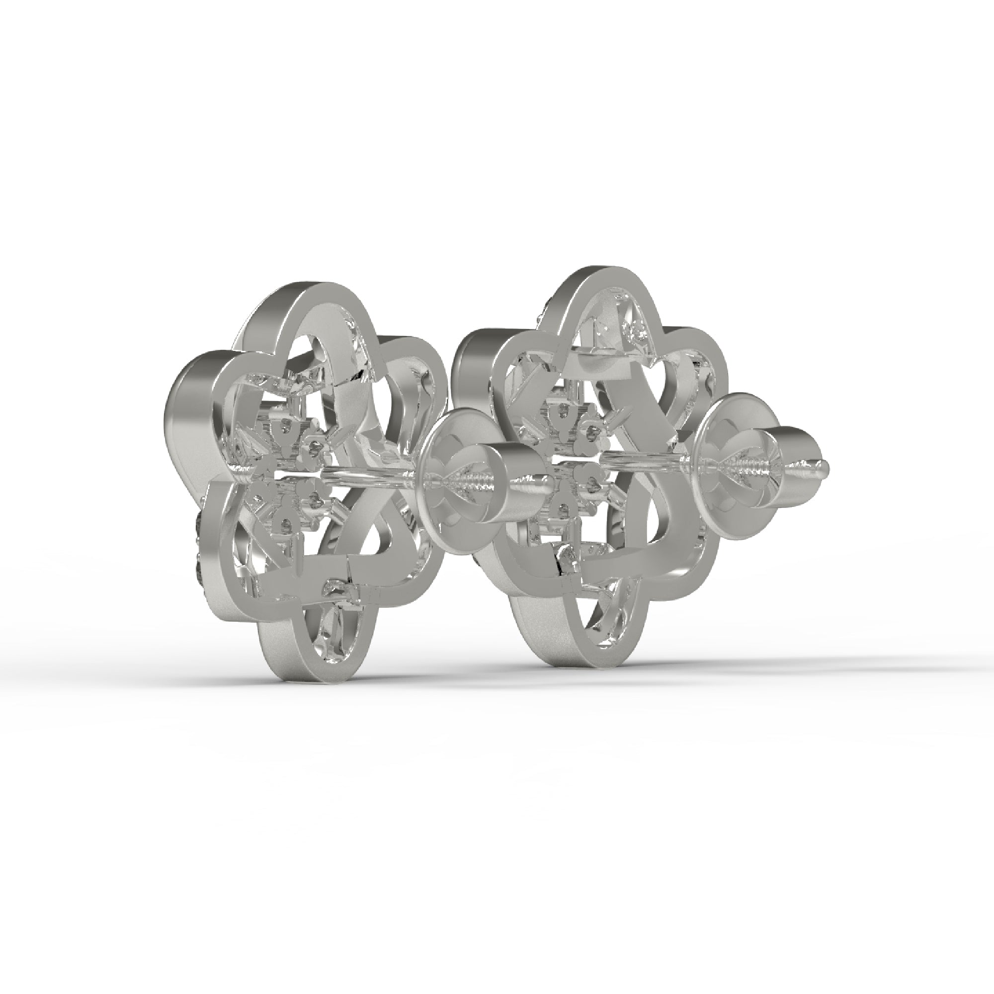 Жаночыя завушніцы з стерлингового срэбра RKC 925, 14-каратная ружа над прадуктам, вага 5,20 GM, вышыня 16,50 мм