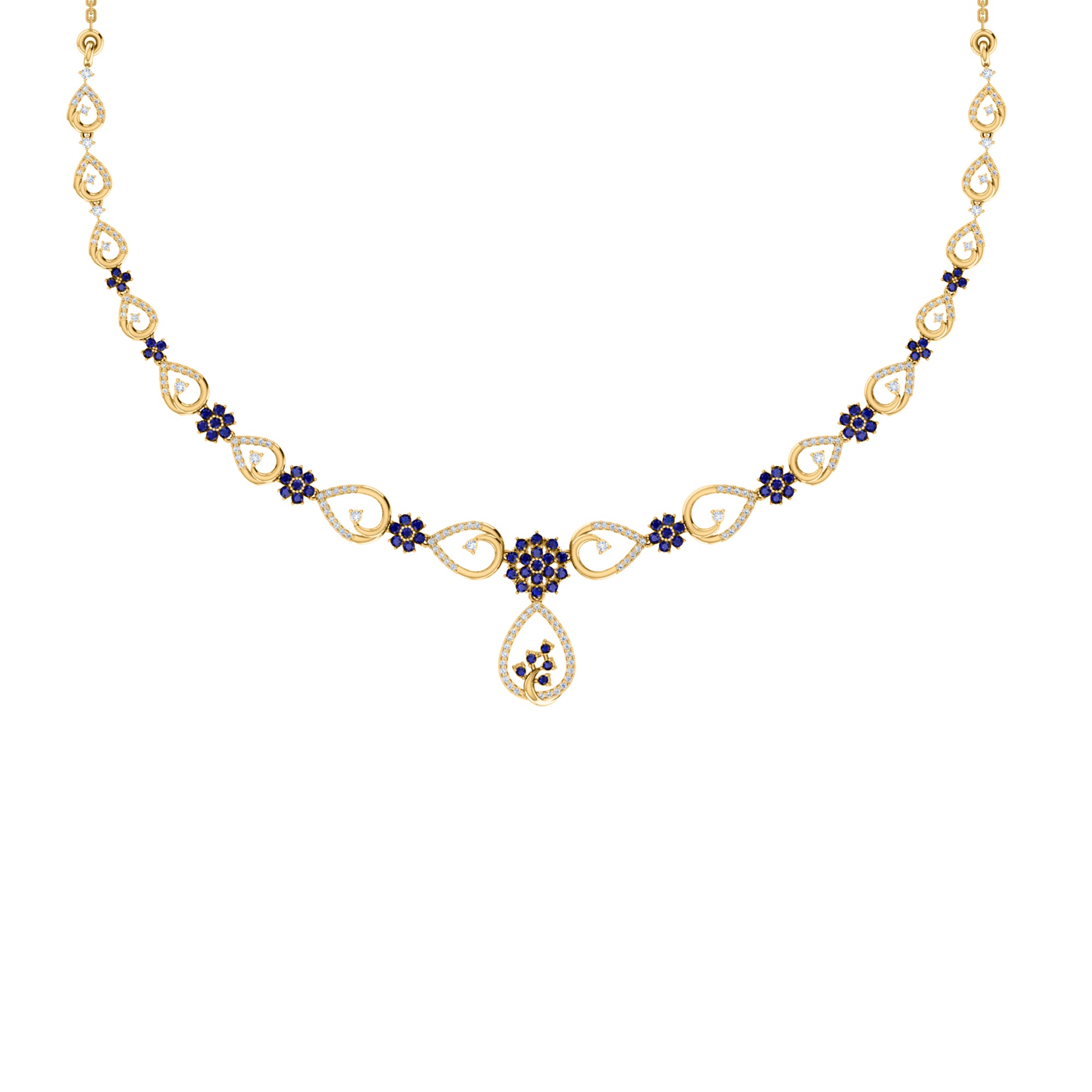 قلادة RKC 2.7 قيراط مويسانيتي ساحرة من الفضة عيار 925 مطلية بالذهب الوردي عيار 14 وزن المنتج 13.00 جم