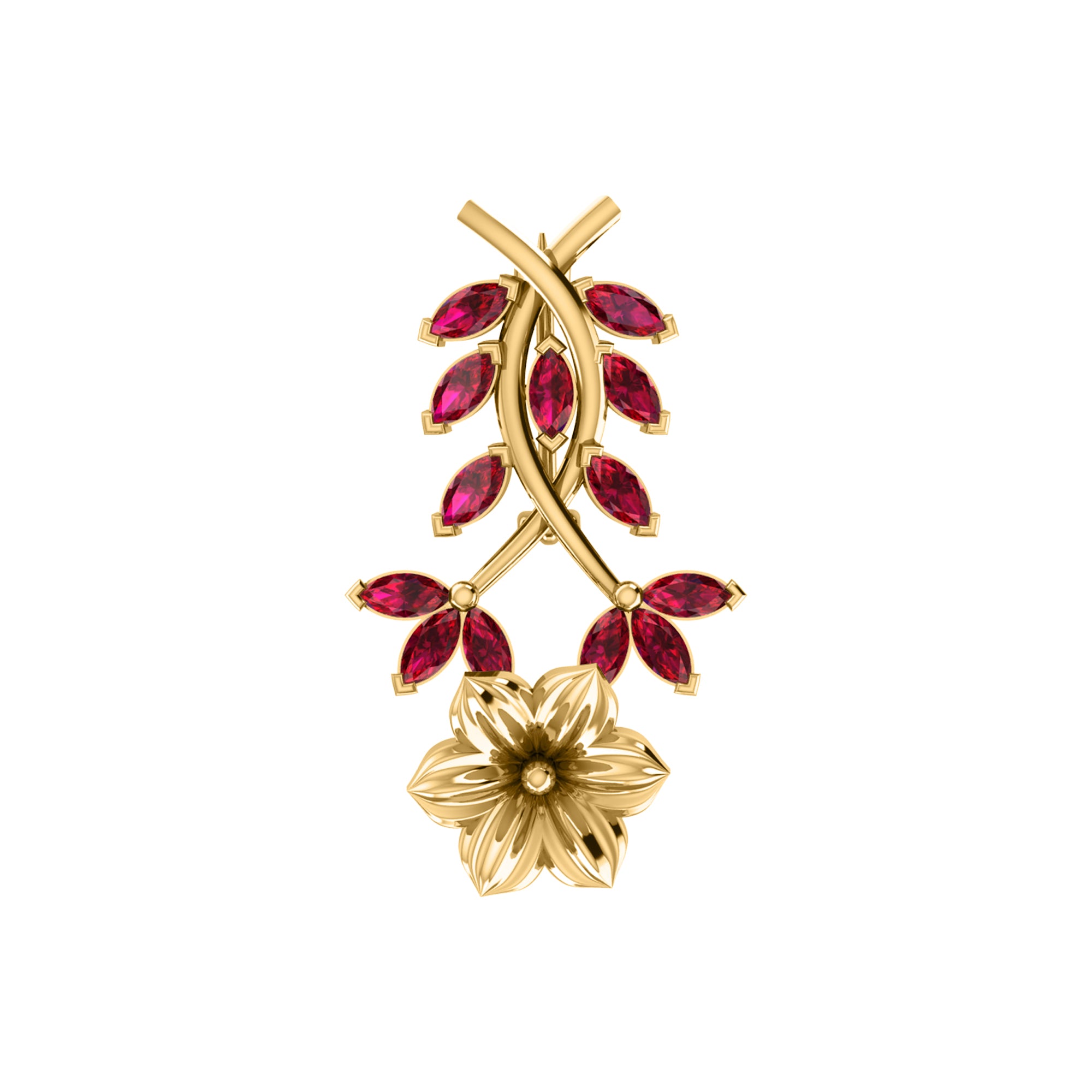 RKC Moissanite 925 Sterling Silve Brooch 14K Rose Gold Plated Product Wt 1.60 GM Height 22.00 MM