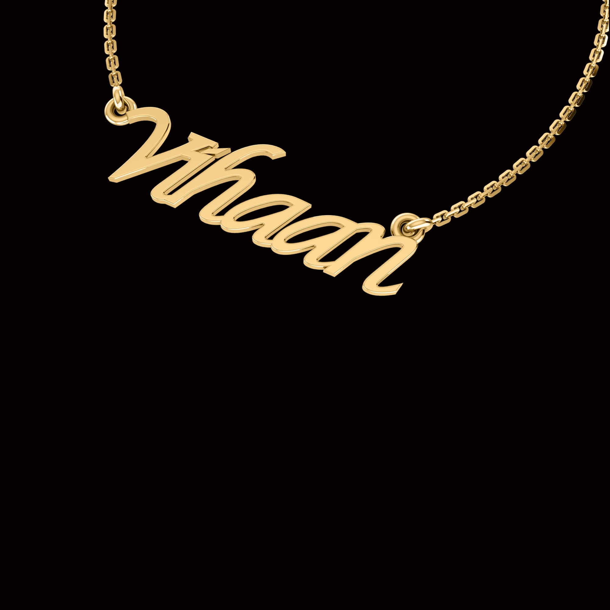 RKC Custom Name Pendant 925 Sterling Silver 14K Rose Gold Plated Wt 3.65 GM Height 10.50 MM