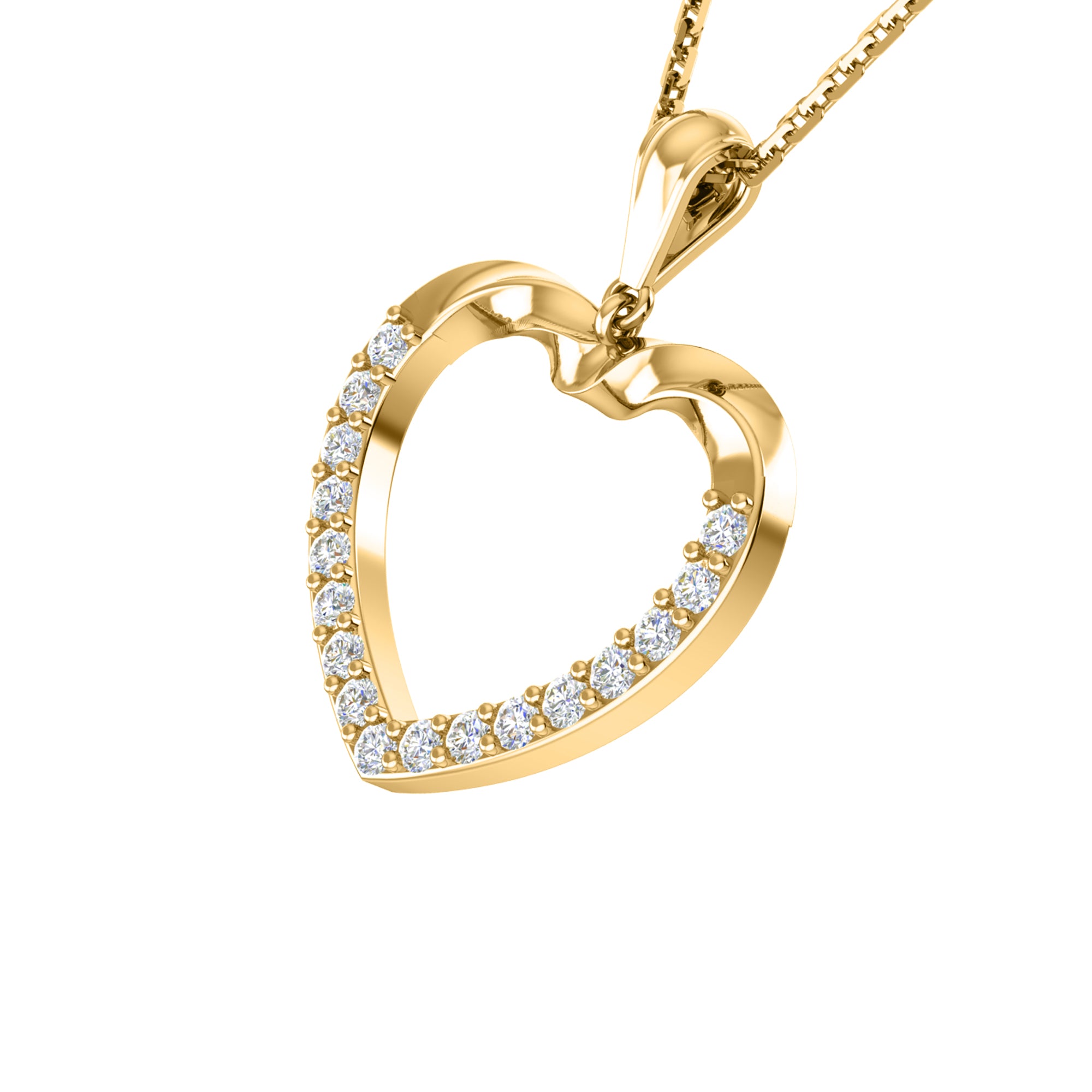 RKC 0.51Ct Moissanite Heart Pendant 925Silver Jewelry 14K White Gold Plated Wt 3.60gm Height 28mm.