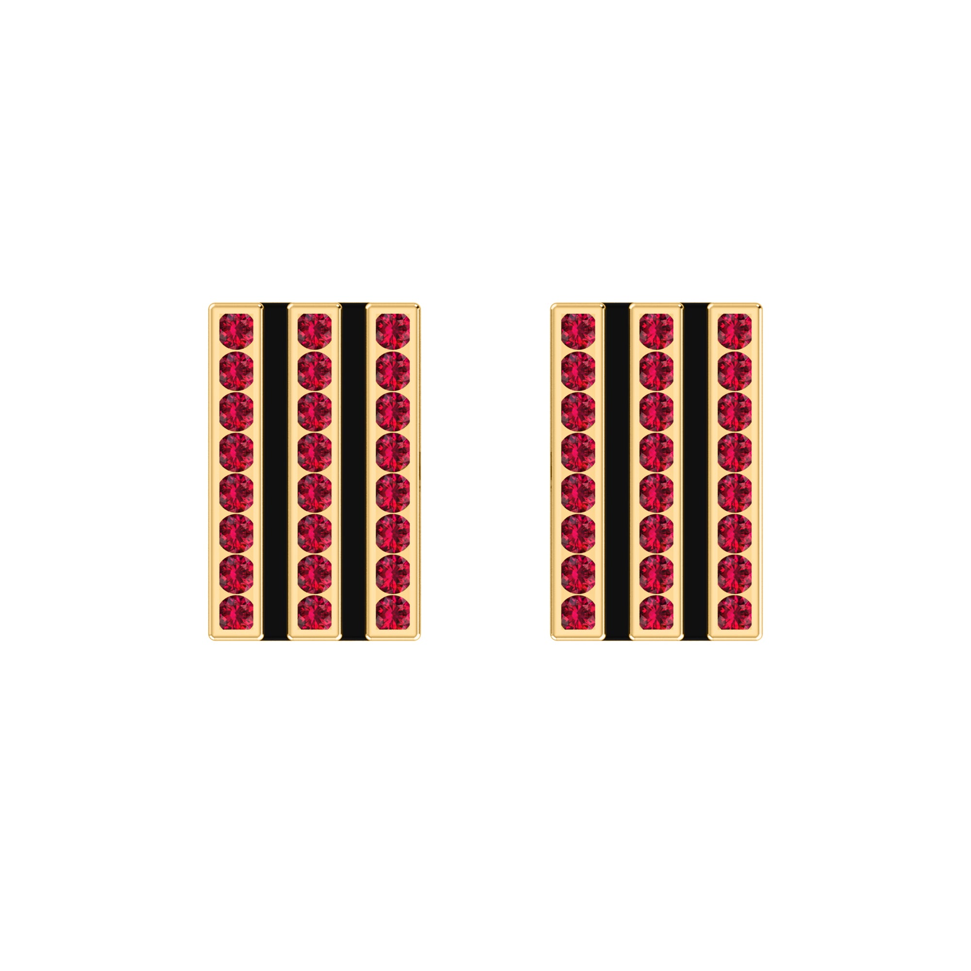 RKC 모이사나이트 925 스털링 실버 커프링크스 & 브로치 14K 로즈 골드 도금 제품 중량 3.20gm