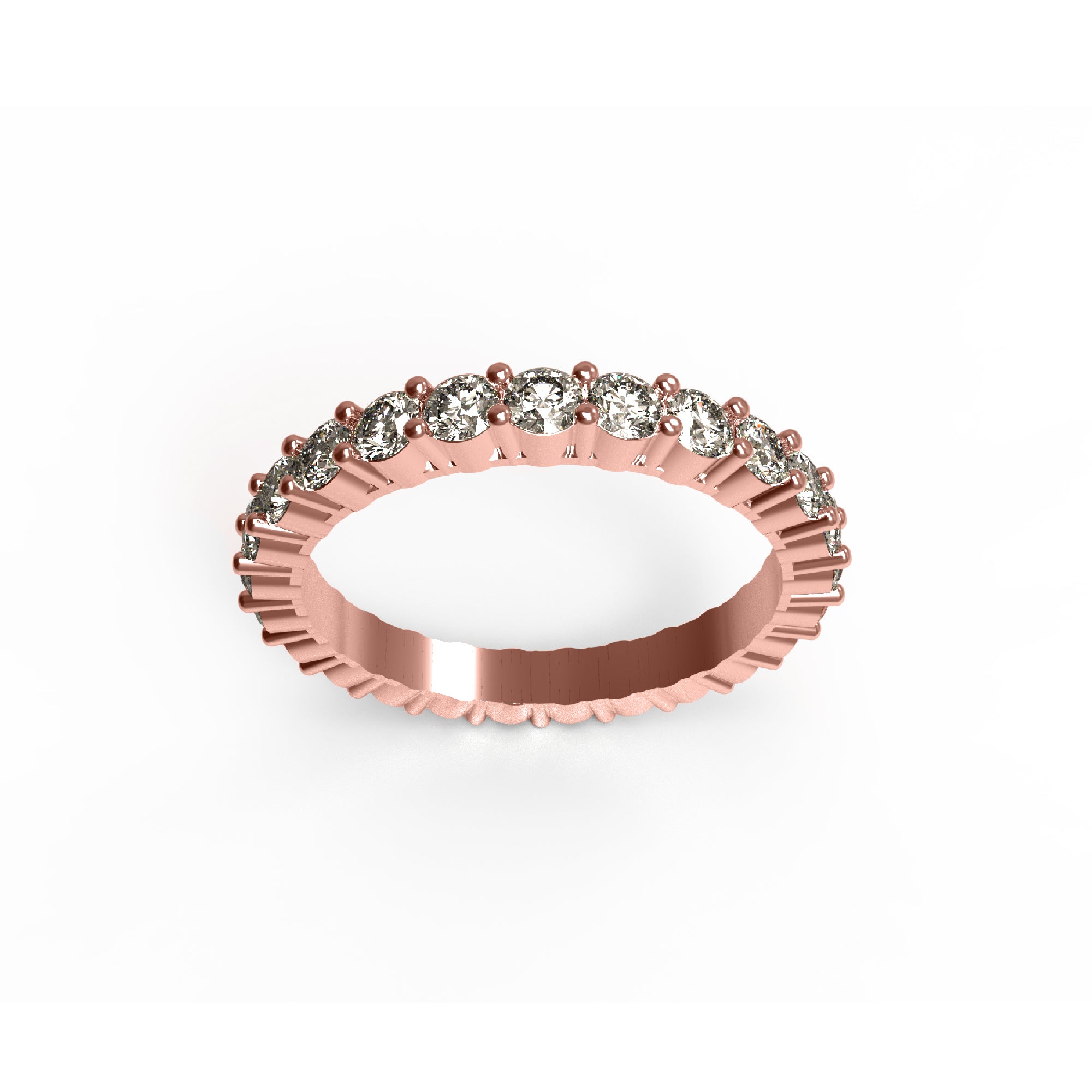 RKC Moissanite Full Eternity Band Ring Yellow Gold Plated 925 Sterling Silver Ring Wt 2.80 Ct Width 2.50 MM