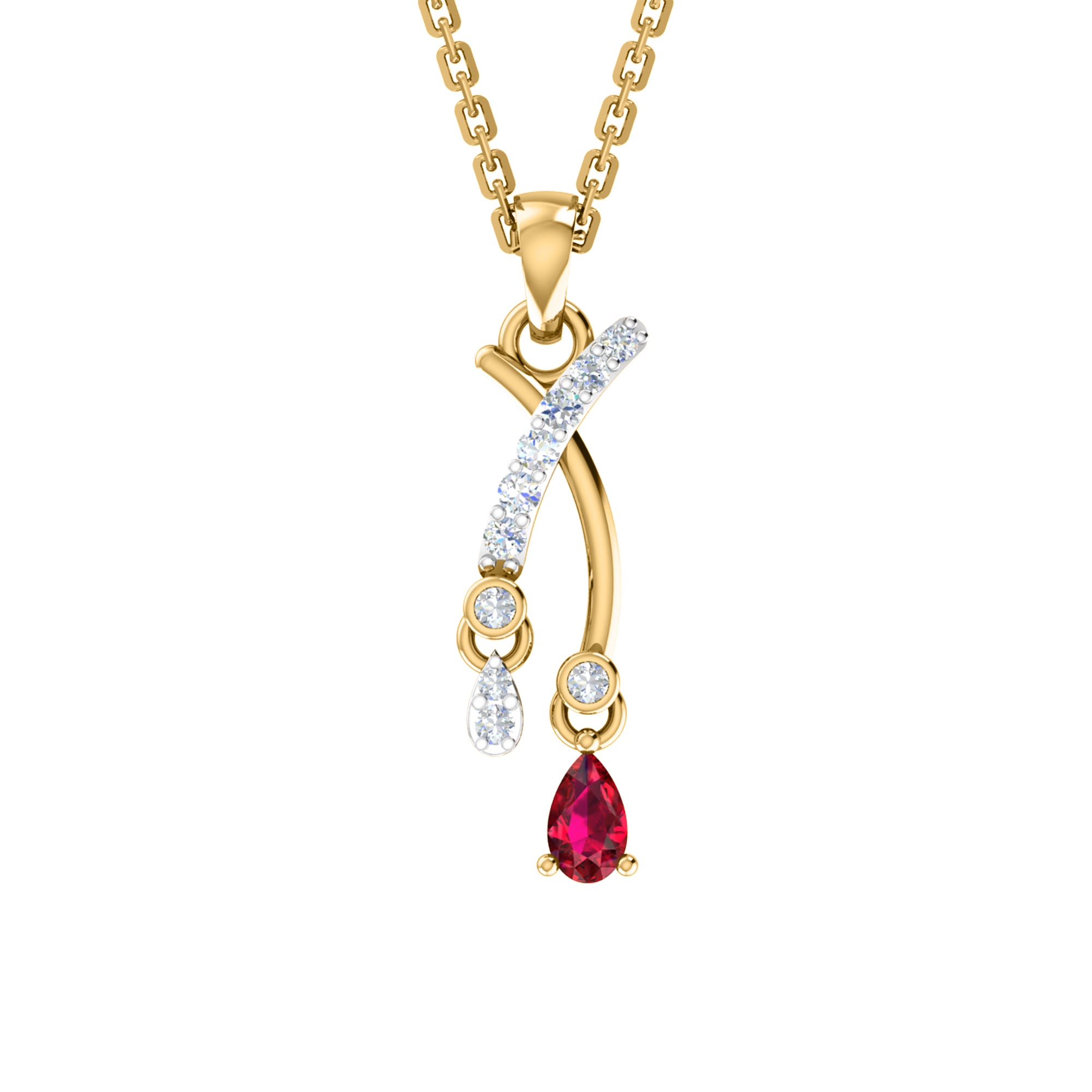 RKC 925 সিলভার গোল্ডেন মোট 0.32Ct রুবি দুল Wt 3.50gm এবং Wt কানের দুল 1.30gm সেট 14K রোজ গোল্ড প্লেটেড