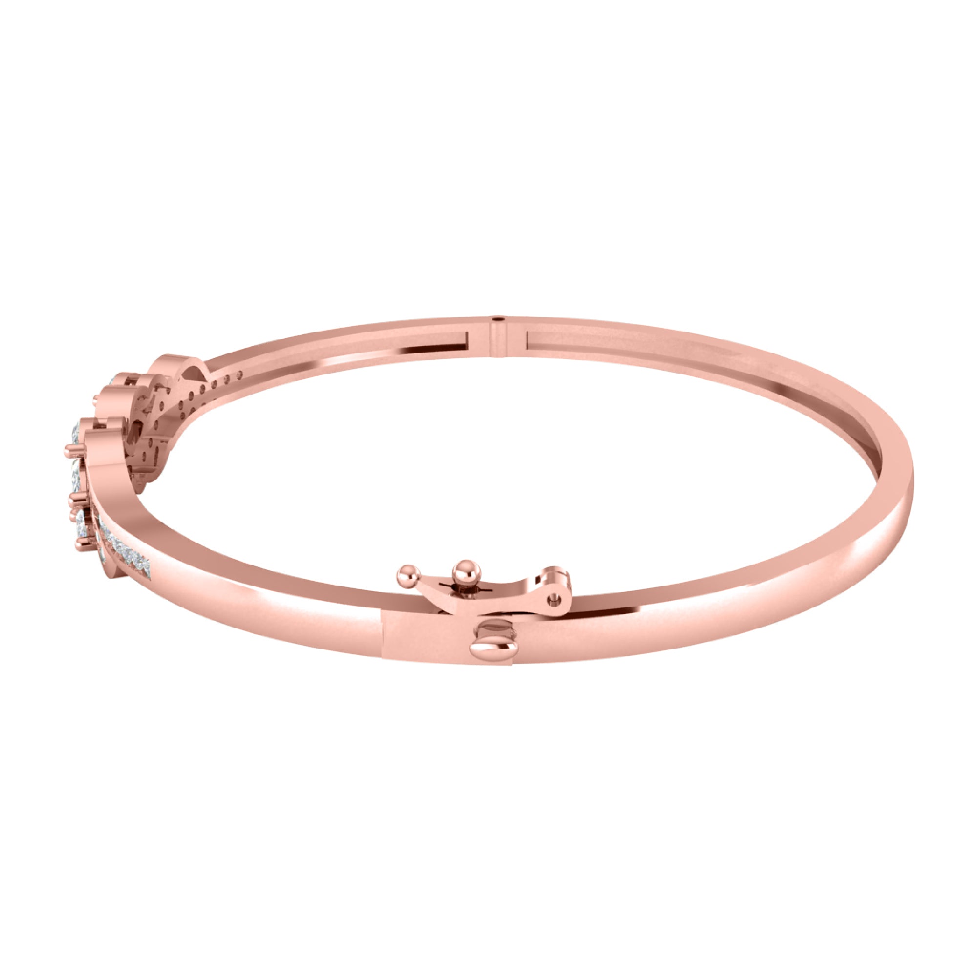 RKC 925 Sterling Silver 1.51Ct Moissanite Women's Bangle 14K Yellow Gold Plated Wt 11.50gm Height 52.00 MM