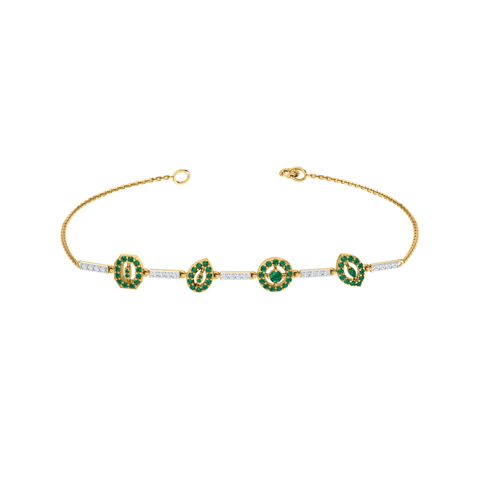 Bracciale da donna RKC in argento sterling 925 da 1,16 ct, placcato in oro bianco 14 carati, peso 5,20 g, altezza 81,30 mm