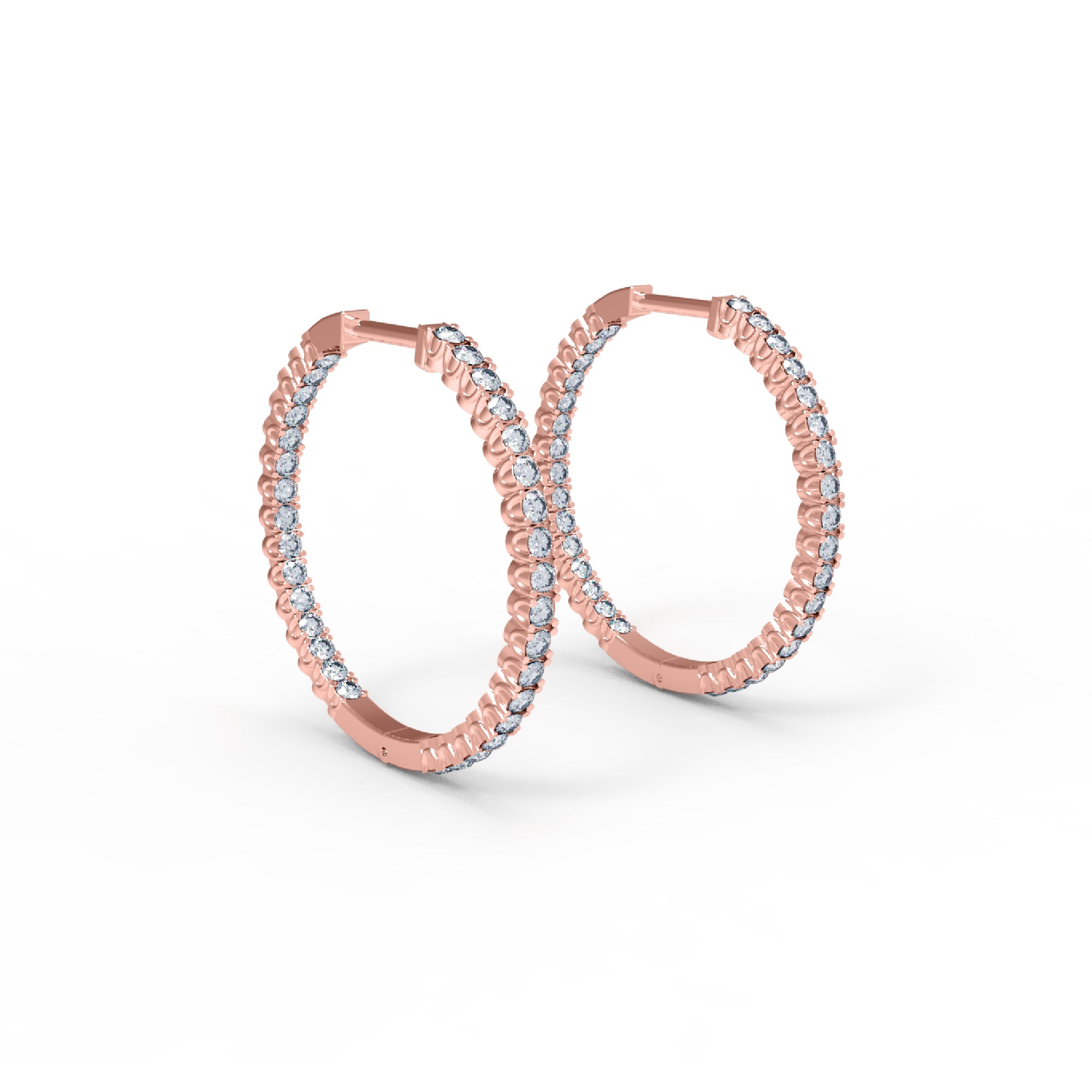 RKC 925 فضة استرليني هوب هوجيز كليب على حلق نسائي 14 قيراط أصفر فوق الوزن 5.60 جرام ارتفاع 29.00 ملم