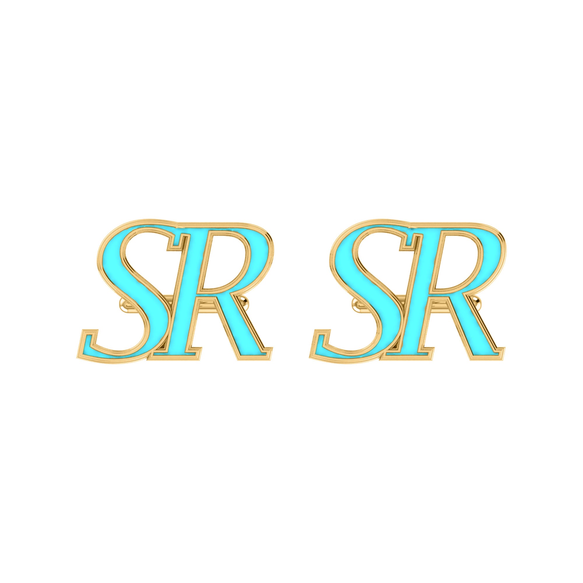 RKC 925 Sterling Silver Enamel Cufflinks 14K Rose Gold Plated Product Wt 3.80 gm