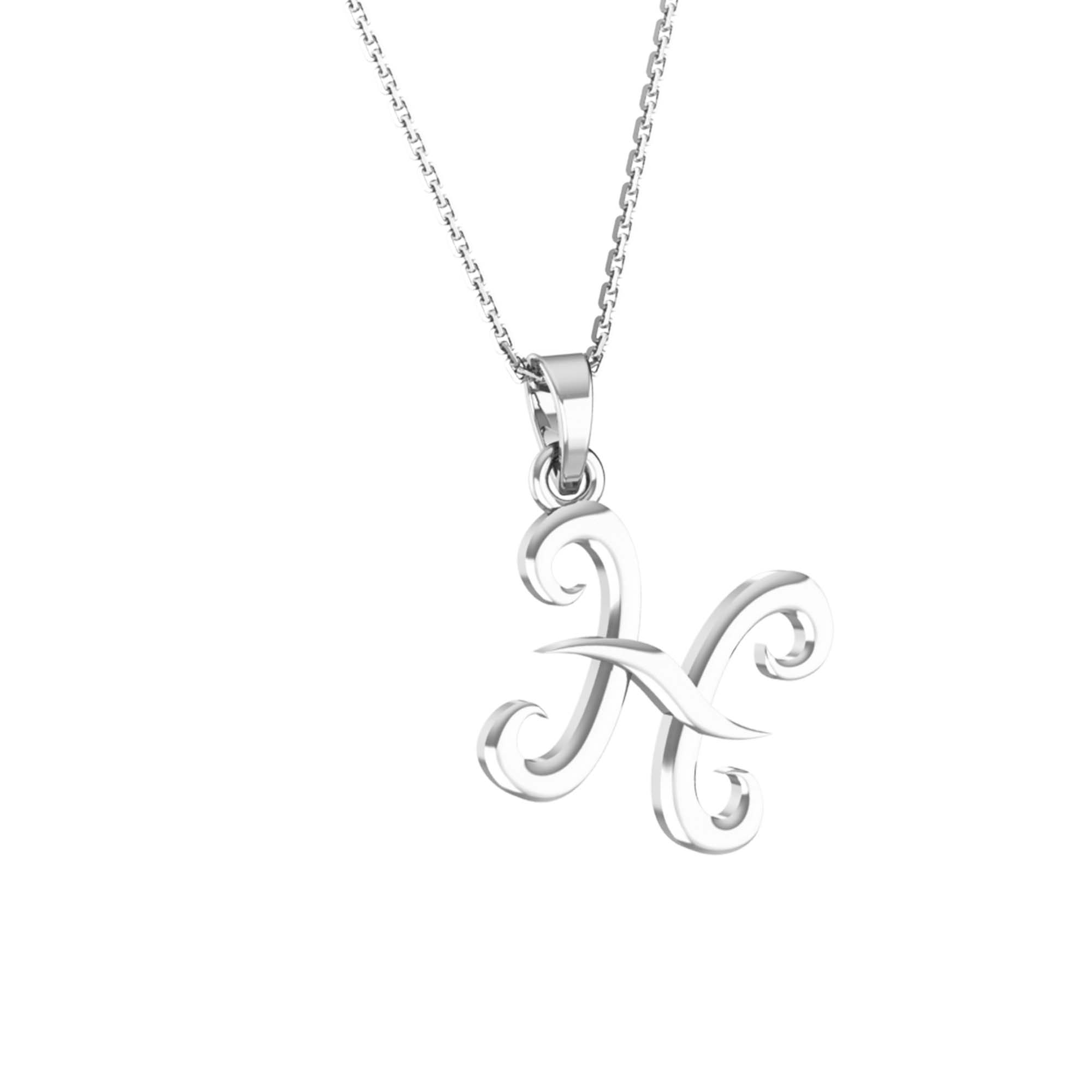 RKC 14k Yellow Gold Plated Personalised Initial Necklace 925 Silver