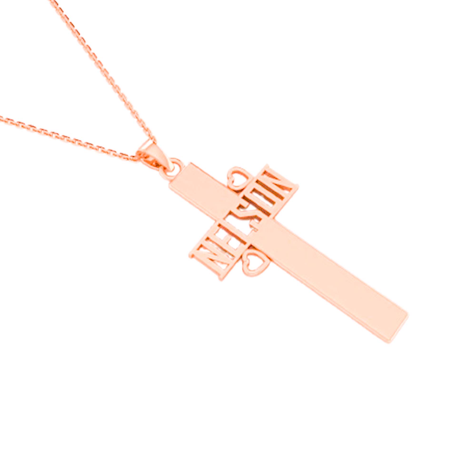 RKC 14k Gold Plated Cross Pendant Including Your Name Idea Religion Pendant Weight 5gm