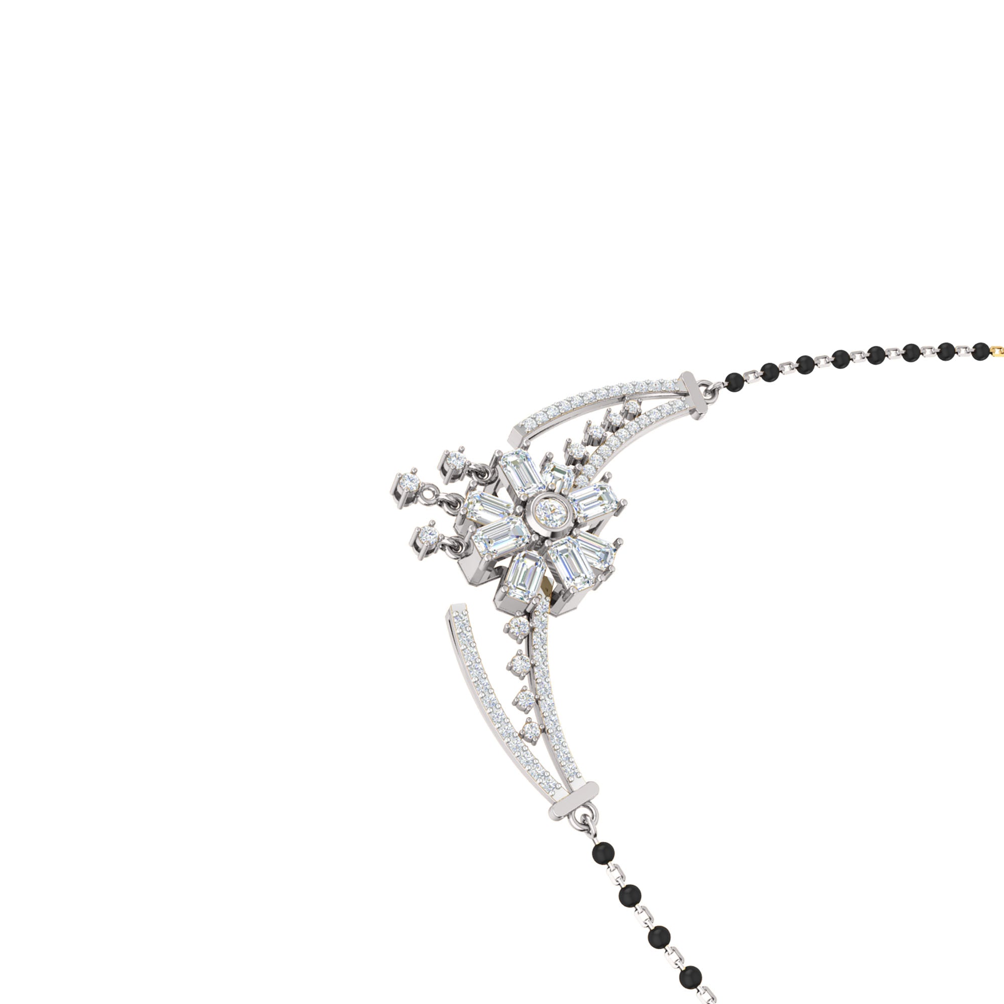 RKC 2.24Ct Moissanite Women Mangalsutra 925 Silver 14k Rose gold Plated Product Weight 8.10gm Height 25.55mm