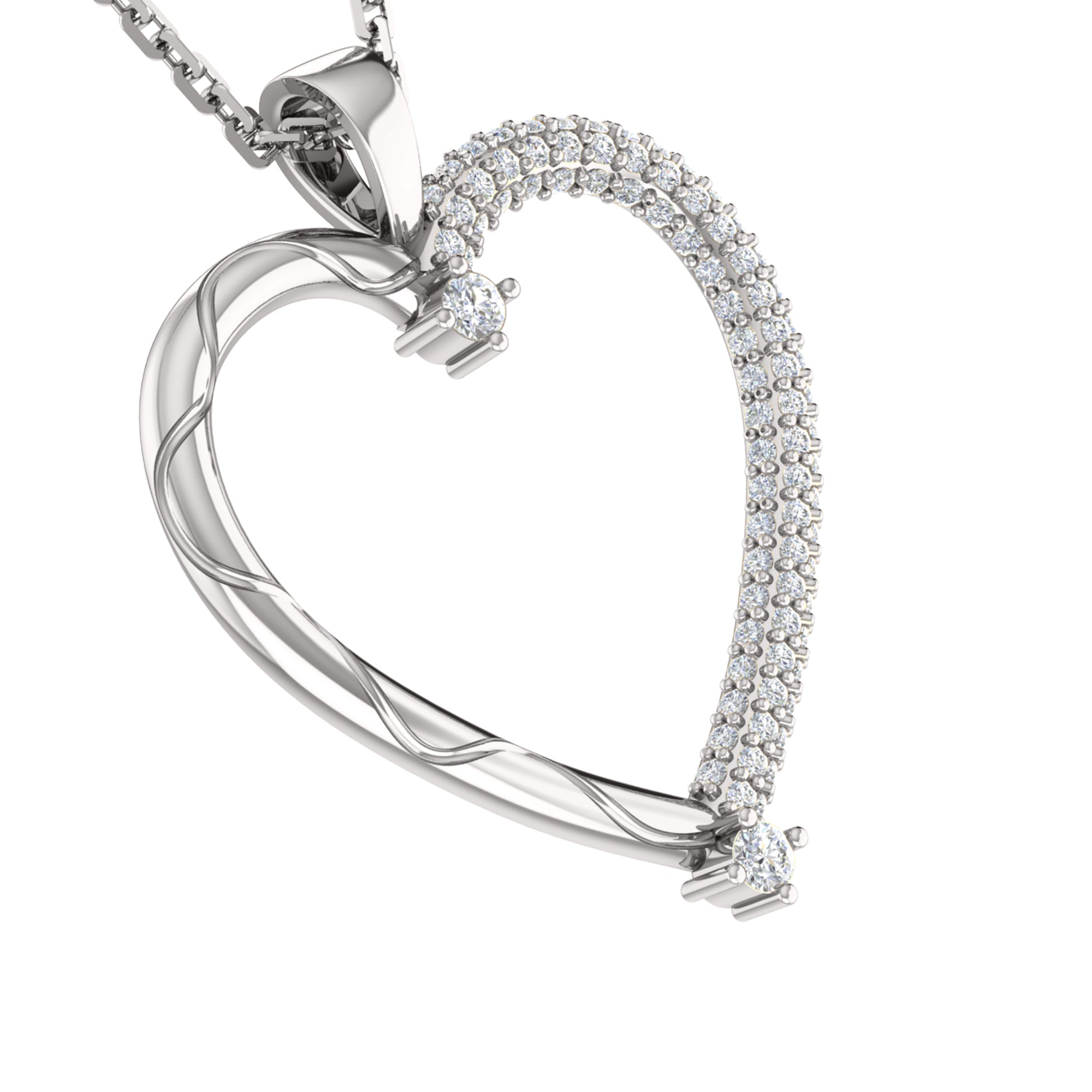 RKC 0.46Ct 모이사나이트 하트 스타일 펜던트 925 실버 주얼리 14K 옐로우 골드 도금 중량 4.10gm 높이 28mm