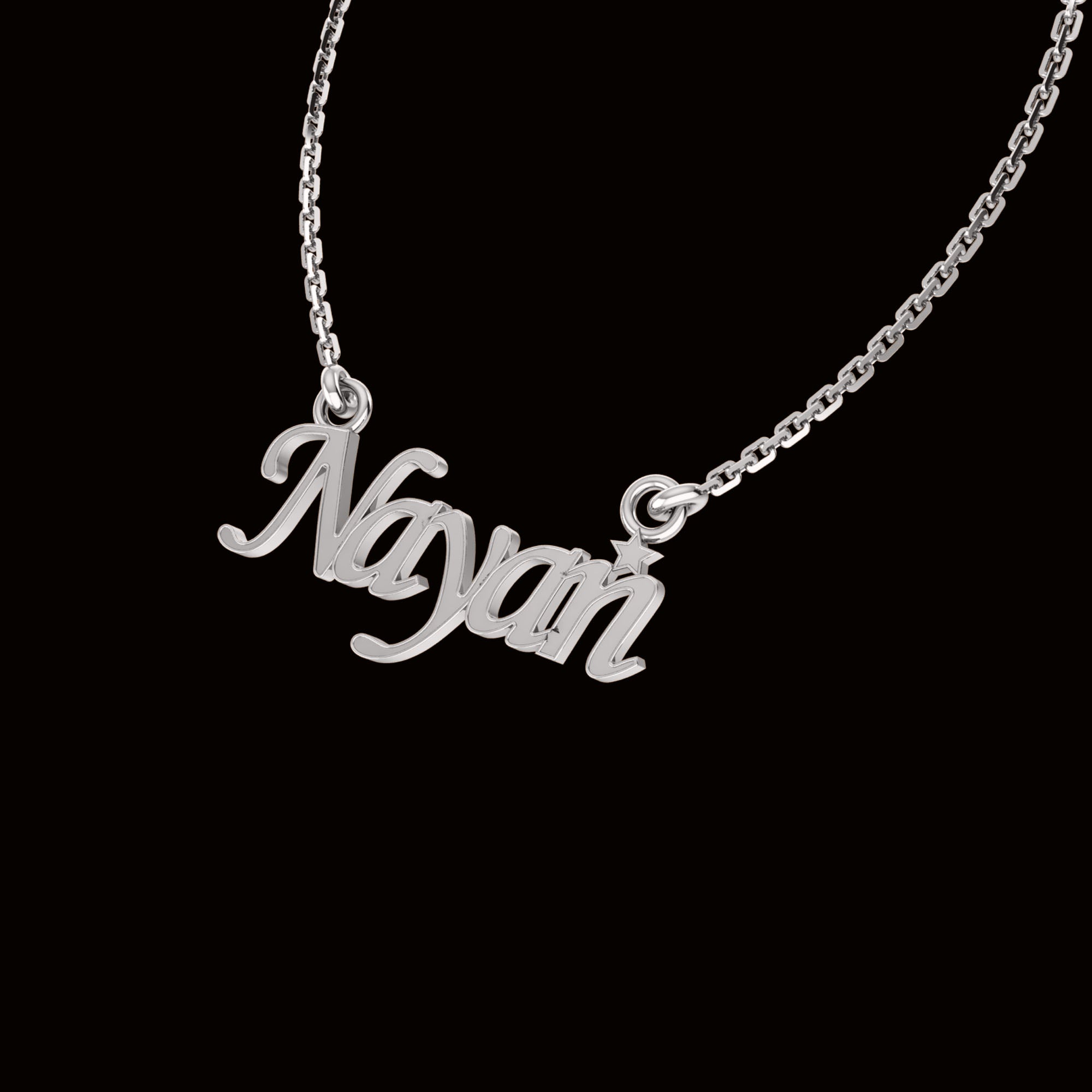 RKC Customized Any Name Pendant 925 Sterling Silver 14K Rose Gold Plated Wt 3.10 GM Height 14.15 MM