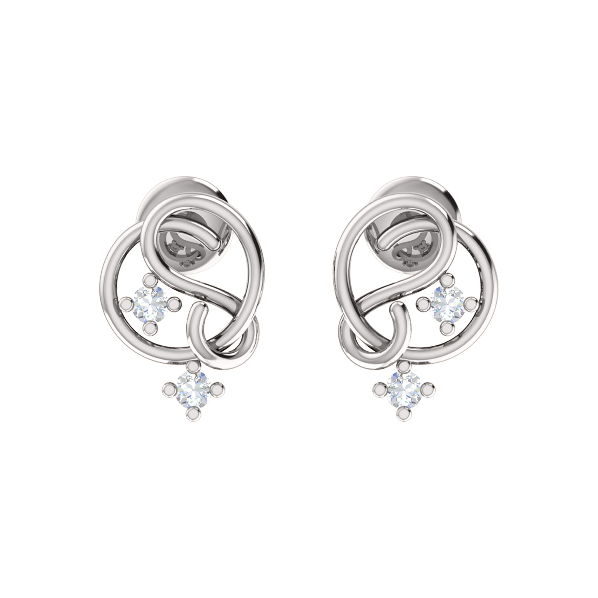 RKC 925 સિલ્વર ગોલ્ડન ટોટલ 0.32Ct મોઈસાનાઈટ પેન્ડન્ટ Wt 3.70gm અને Wt એરિંગ 1.80gm સેટ 14K યલો ગોલ્ડ પ્લેટેડ સાથે