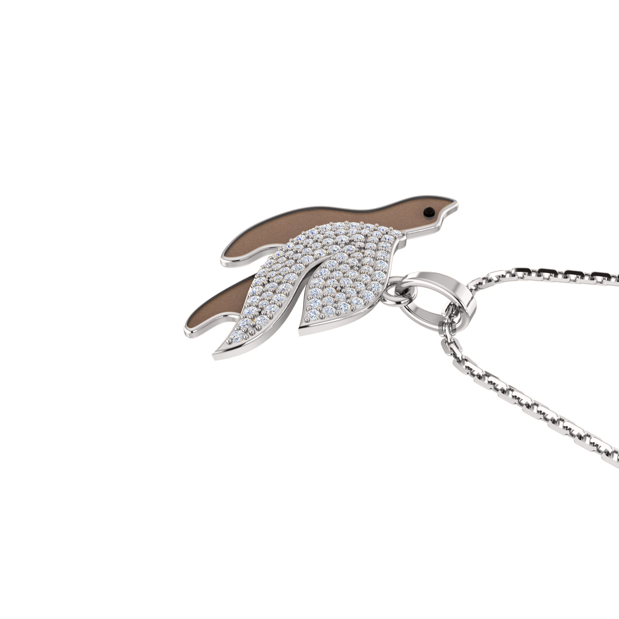 RKC 0.49 CT Moissanite Sea turtle Pendant 925 Silver Jewelry 14K Yellow Gold Plated Wt 4.50 GM Height 16.00 MM