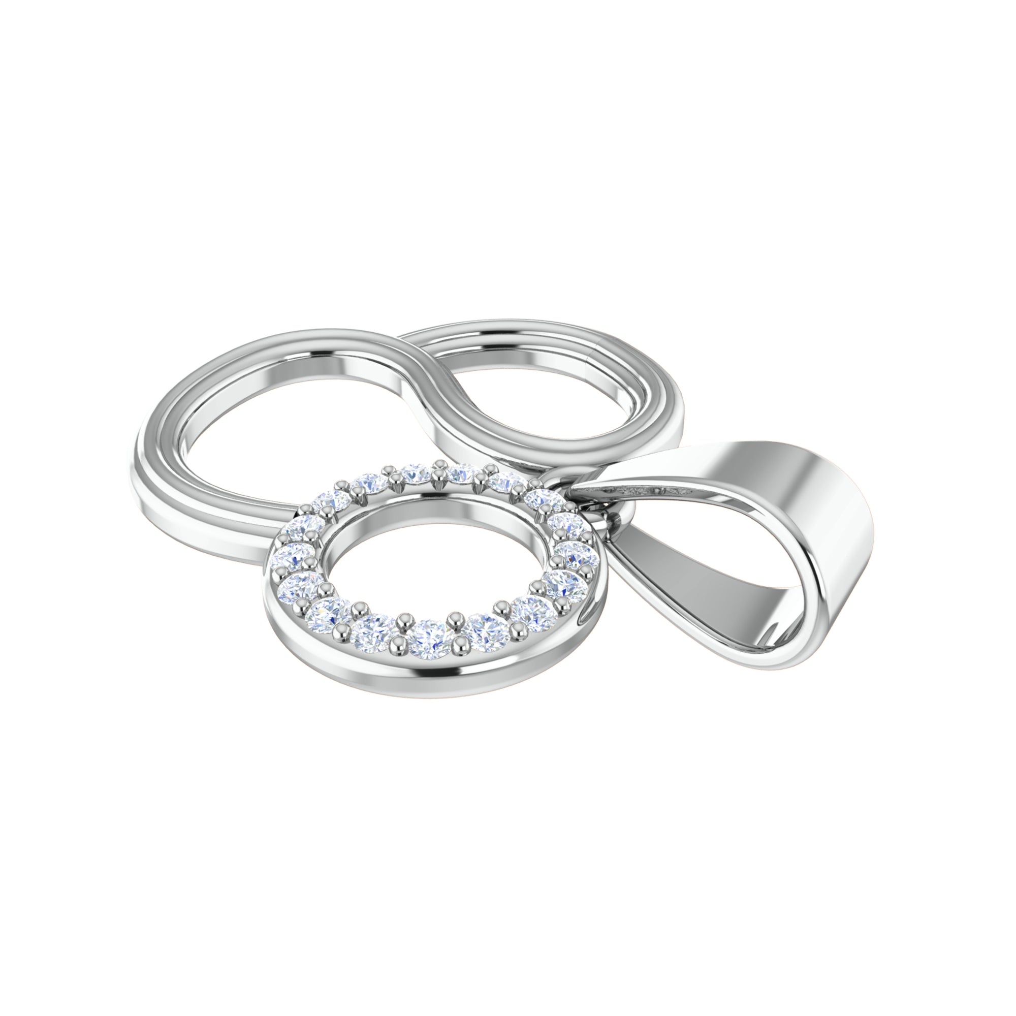 Ciondolo con segno del leone in moissanite da 0,085 ct RKC, gioielli in argento 925, placcato in oro rosa 14 carati, 3,40 g, altezza 18,50 mm