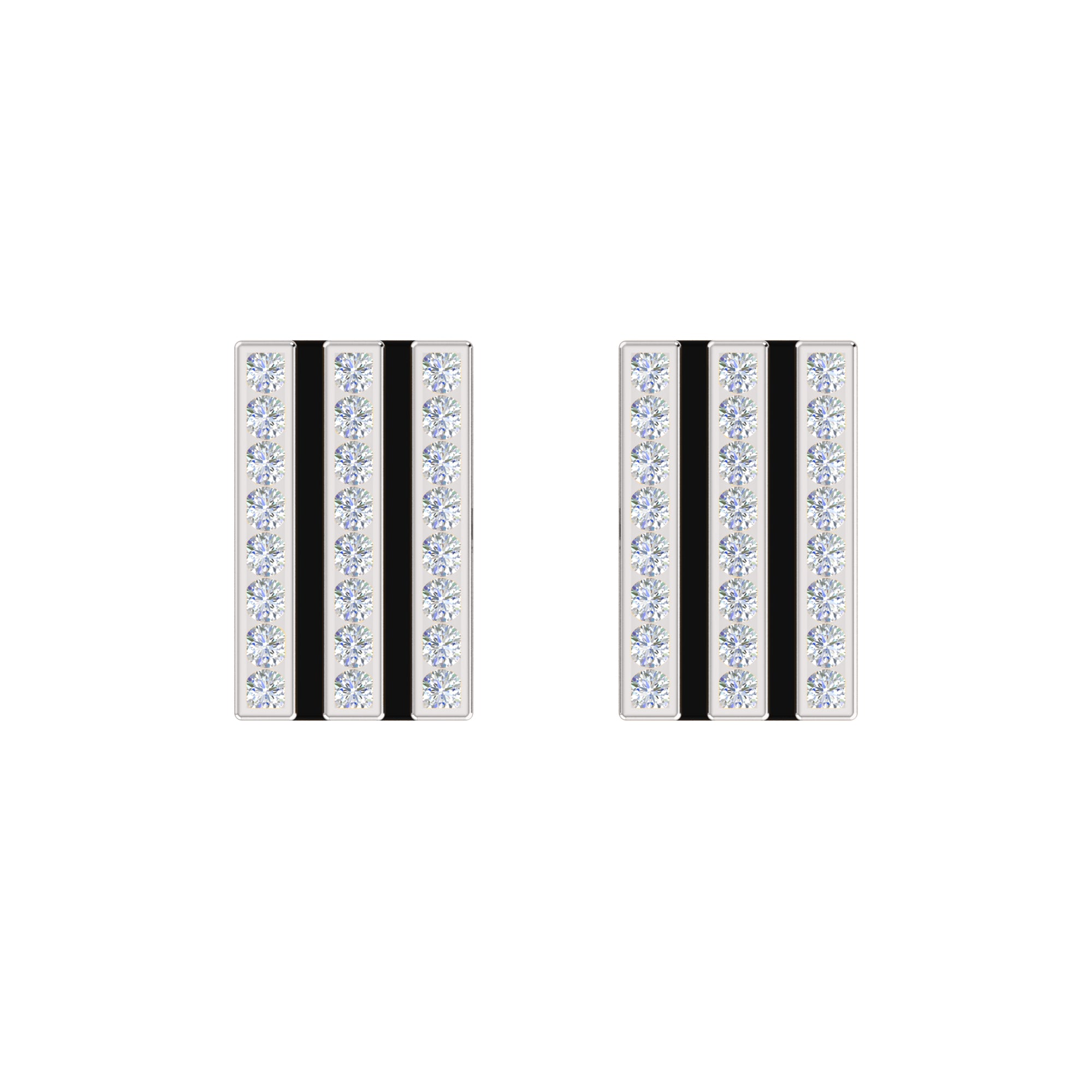 RKC 모이사나이트 925 스털링 실버 커프링크스 & 브로치 14K 로즈 골드 도금 제품 중량 3.20gm