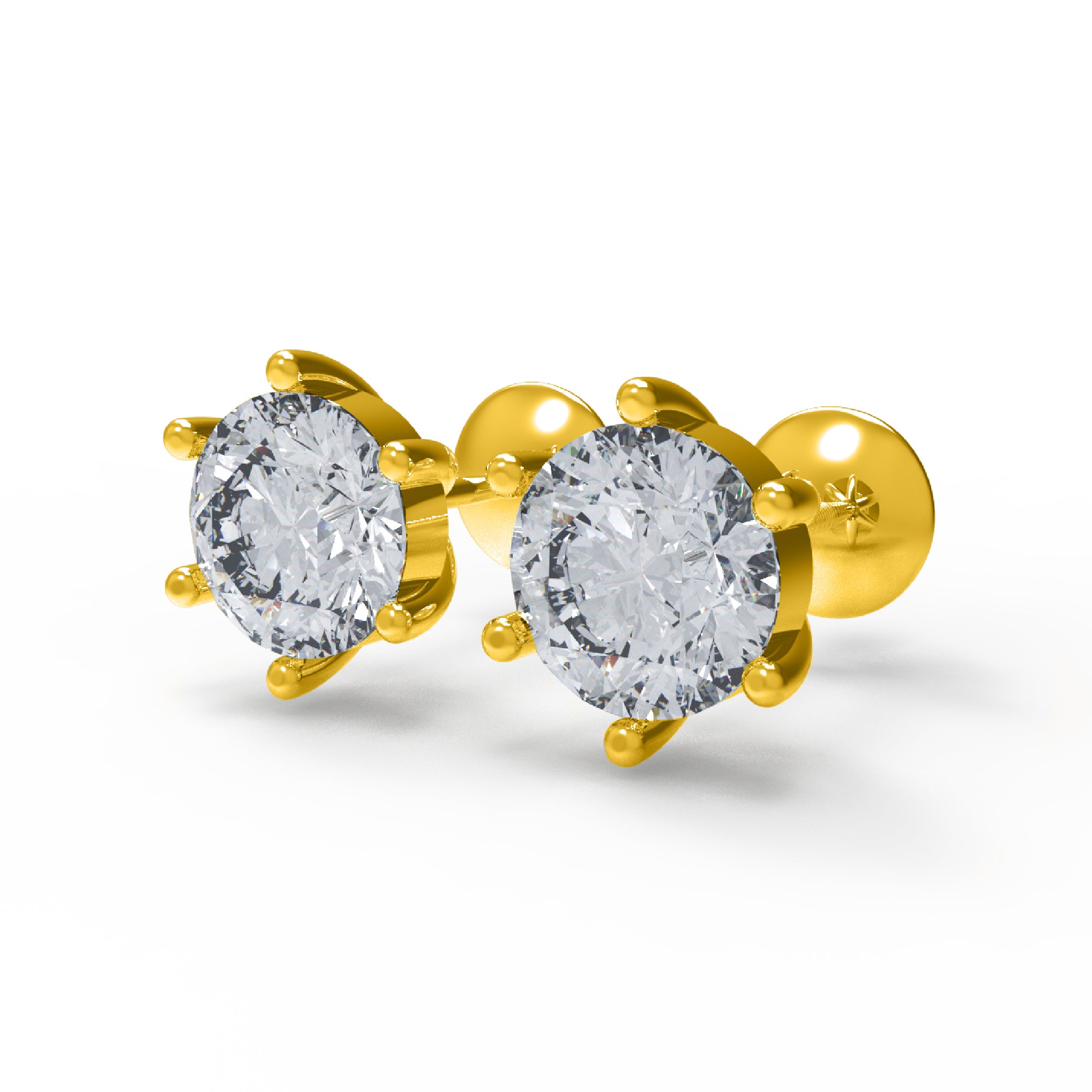 RKC 925 стерлингового срэбра з шасцю зубцамі Жаночыя завушніцы-гваздзікі з ружамі 14 карат, вага над прадуктам 1,20 GM, вышыня каменя 3,80 мм