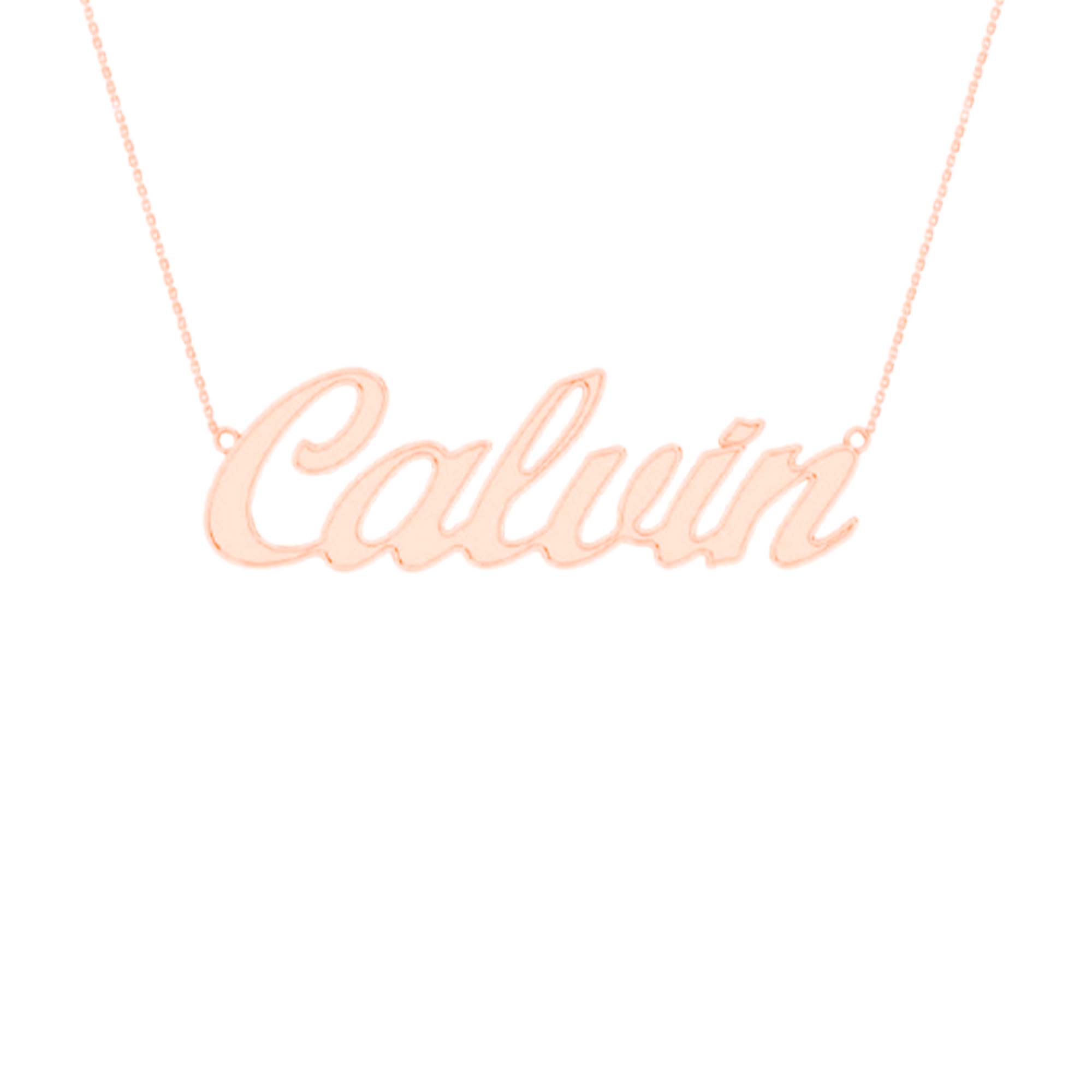 RKC 14k Yellow Gold Plated Name Plate Locket Pendant Necklace 925 Silver Weight 4 gm