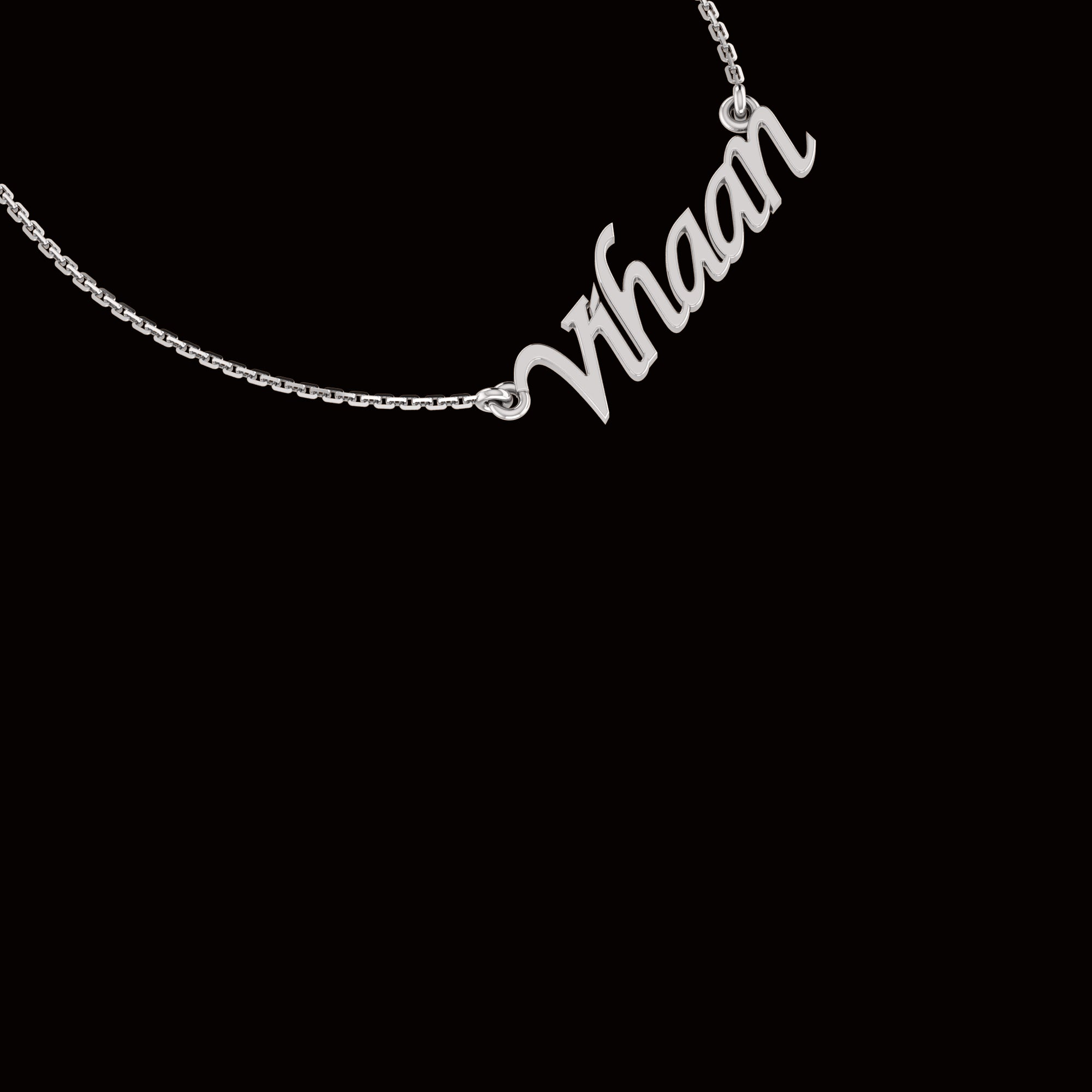 RKC Custom Name Pendant 925 Sterling Silver 14K Rose Gold Plated Wt 3.65 GM Height 10.50 MM