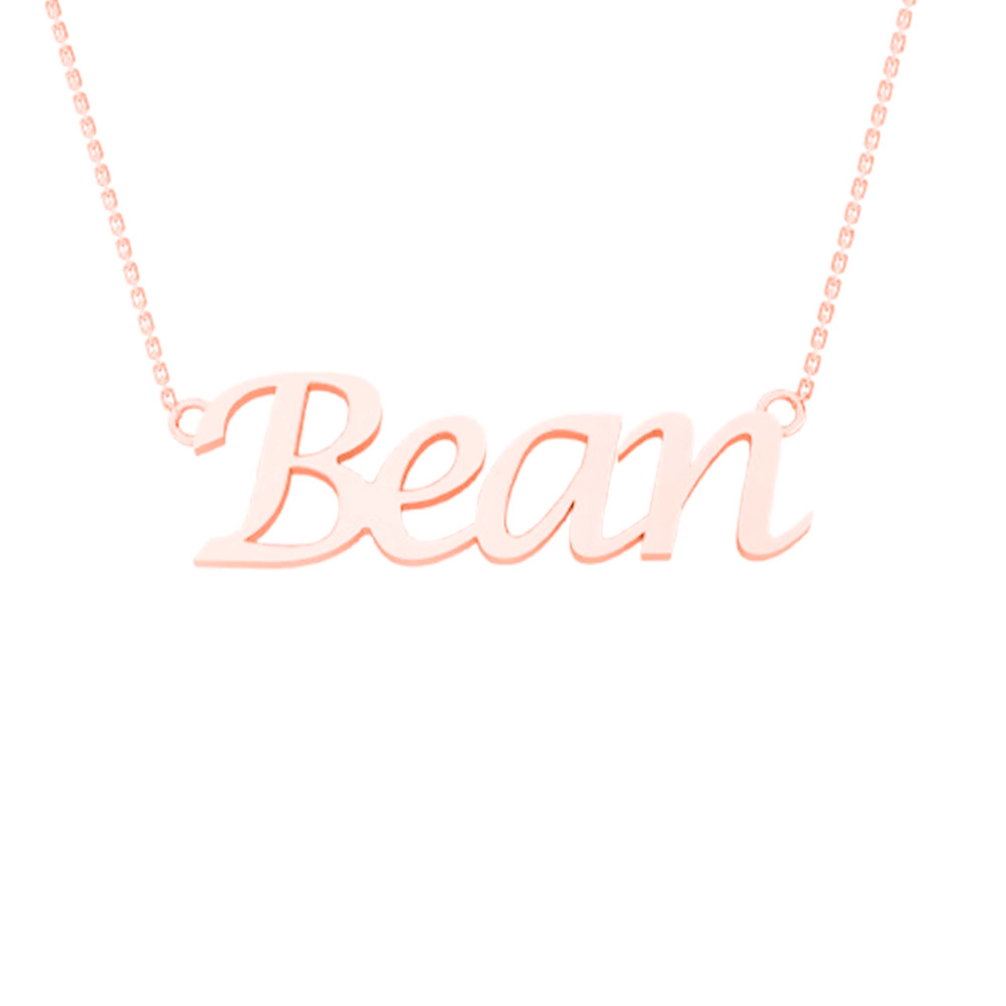 RKC Bean Initial Name Pendant Necklace 14k Yellow Gold Plated 925 Silver Gift For Women's Weight 3.5 gm