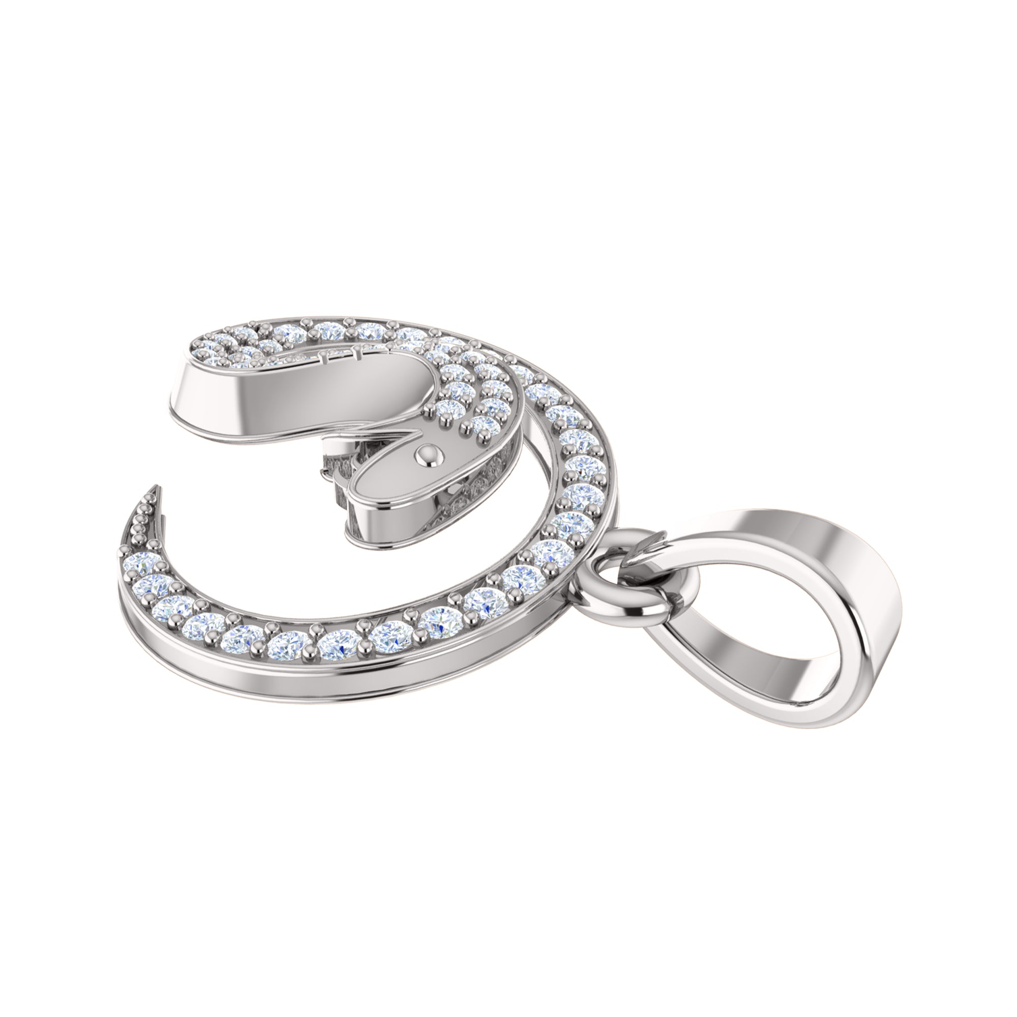 RKC 0.24Ct Moissanite Snake Pendant 925 Silver Jewelry 14K Rose Gold Plated WT 3.60gm Height 20.50mm