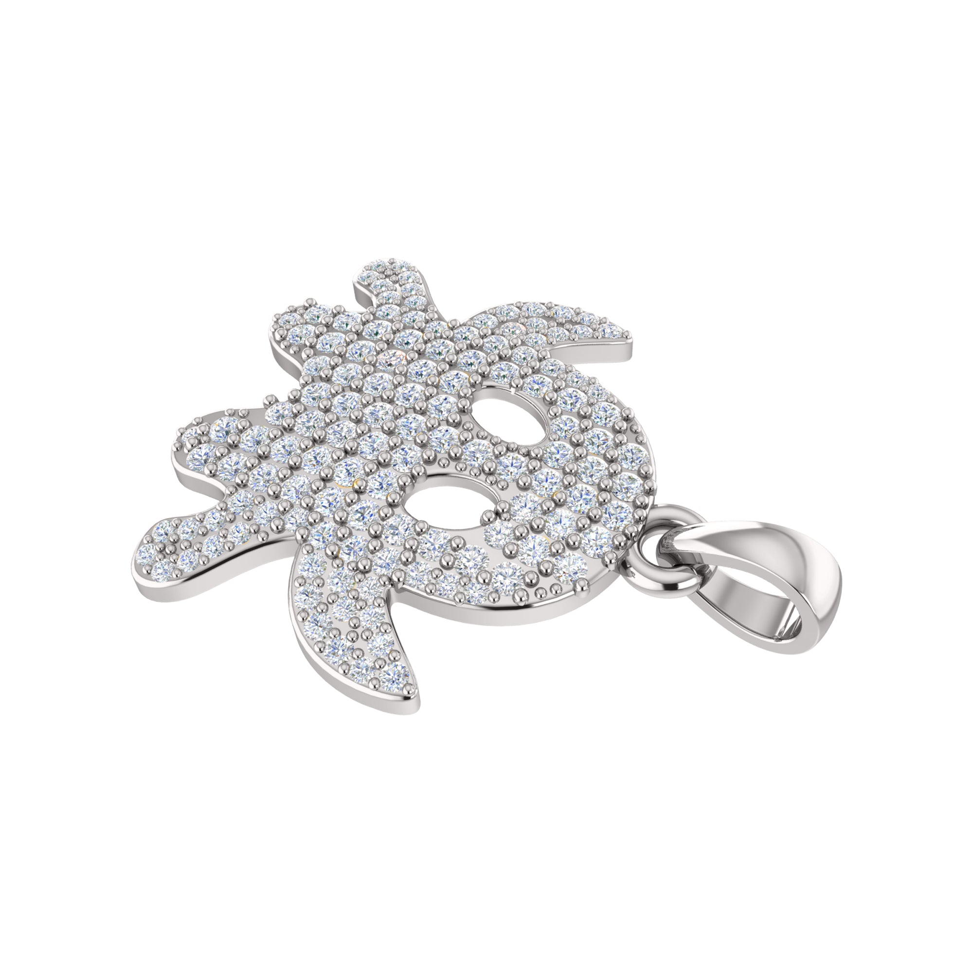 RKC 0.40Ct Moissanite Ghost Pendant 925 Silver Jewelry 14K Yellow Gold Plated Wt 4.00gm Height 21.50mm