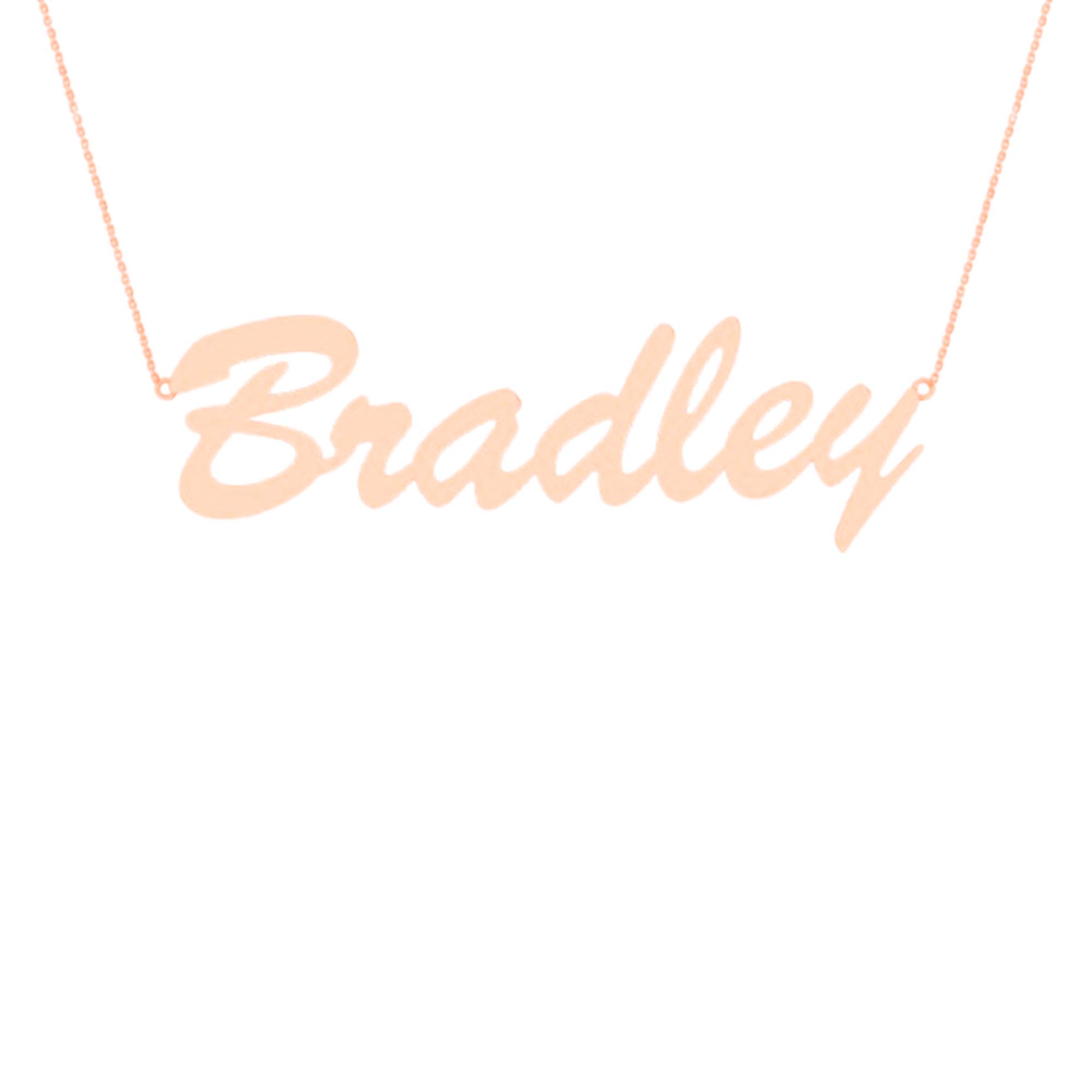 RKC BRADLEY Initial Name Pendant Necklace 14k Yellow Gold Plated 925 Silver Weight 5gm