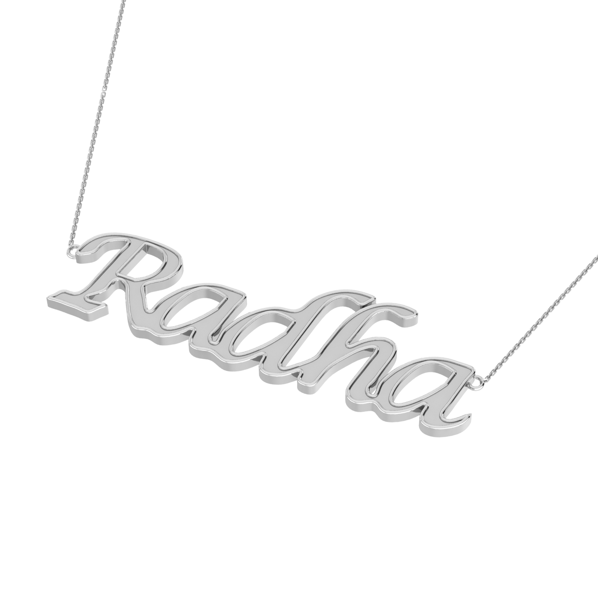 RKC Initial Customize Name Pendant Necklace 925 Silver 14k Yellow Gold Plated Weight 5gm And Length 12mm