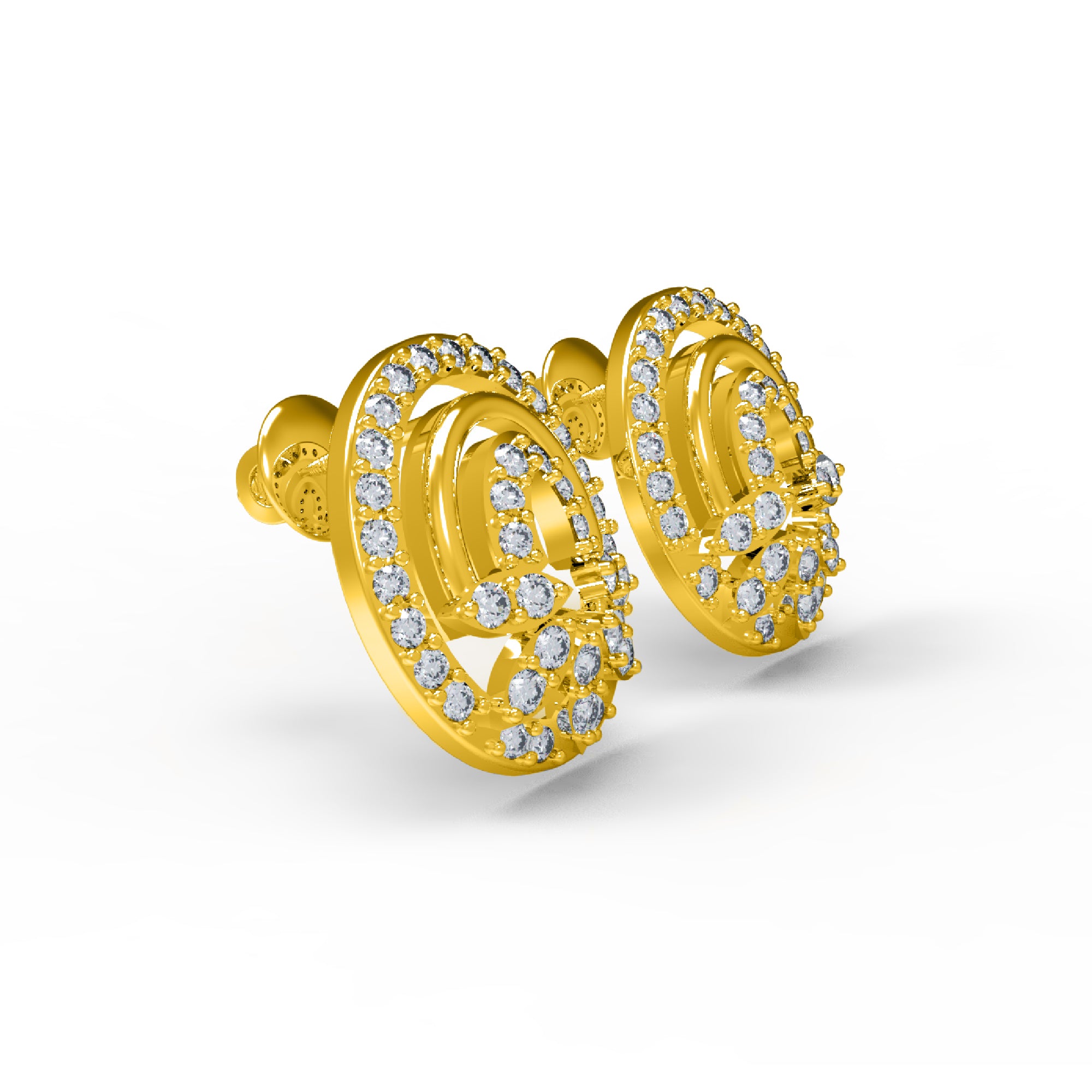 Жаночыя завушніцы RKC 925 стерлингового срэбра са шрубай, 14 карат, ружа больш за 3,50 г, вышыня 12,50 мм