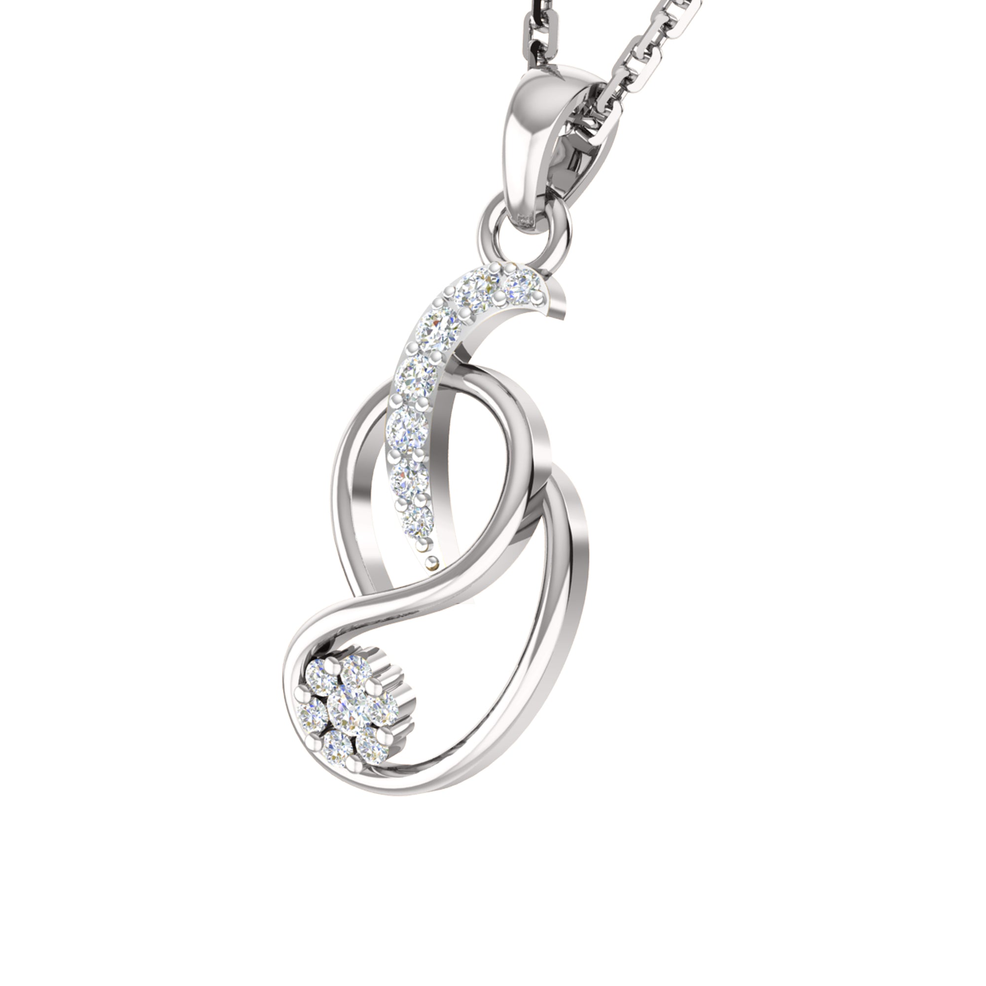 RKC 925 Perak Emas Total 0,31Ct Liontin Moissanite Berat 3,50 gram dan Anting Berat 1,80 gram Set Dengan Lapis Emas Mawar 14K