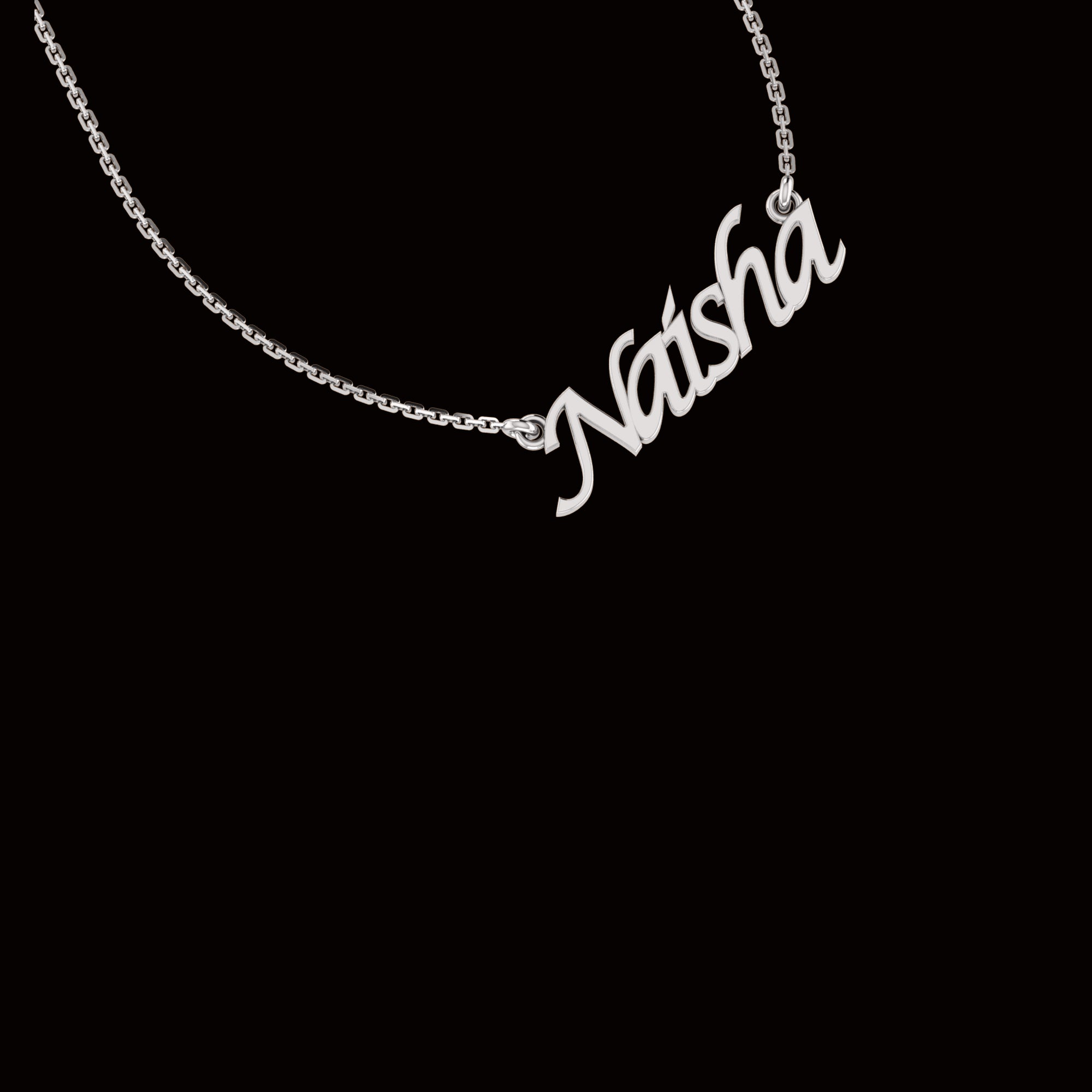 RKC Unisex Custom Name Pendant 925 Silver 14K Yellow Gold Plated Wt 3.60 GM Height 10.10 MM