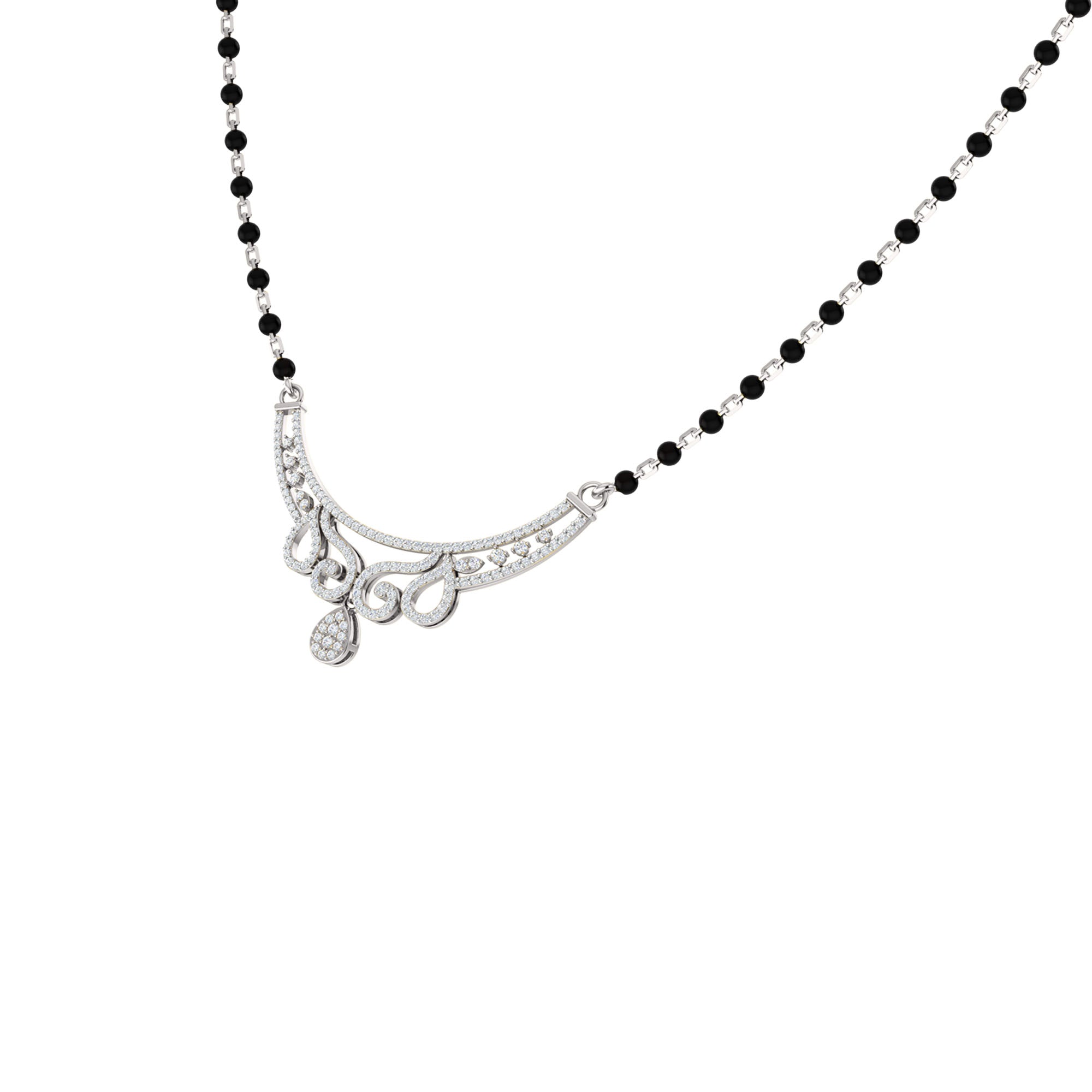 RKC 1.45Ct Moissanite Women Mangalsutra 925 Silver 14k Yellow gold Plated Product Weight 8.00gm Height 34.25mm