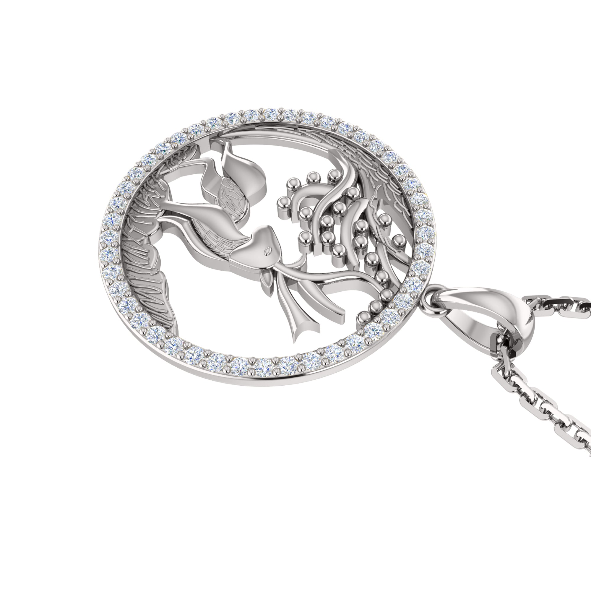 RKC 0.30Ct Moissanite Charm Pendant 925 Silver Jewelry 14K Rose Gold Plated Wt 4.50gm Height 19mm