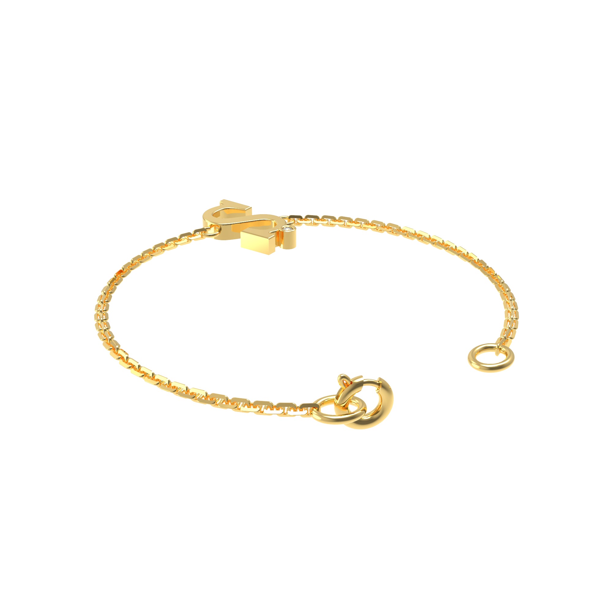 RKC 925 Sterling Silver Carat Wt 0.01 CT Women's Bracelet 14K Rose Gold Plated Product Weight 2.90 GM