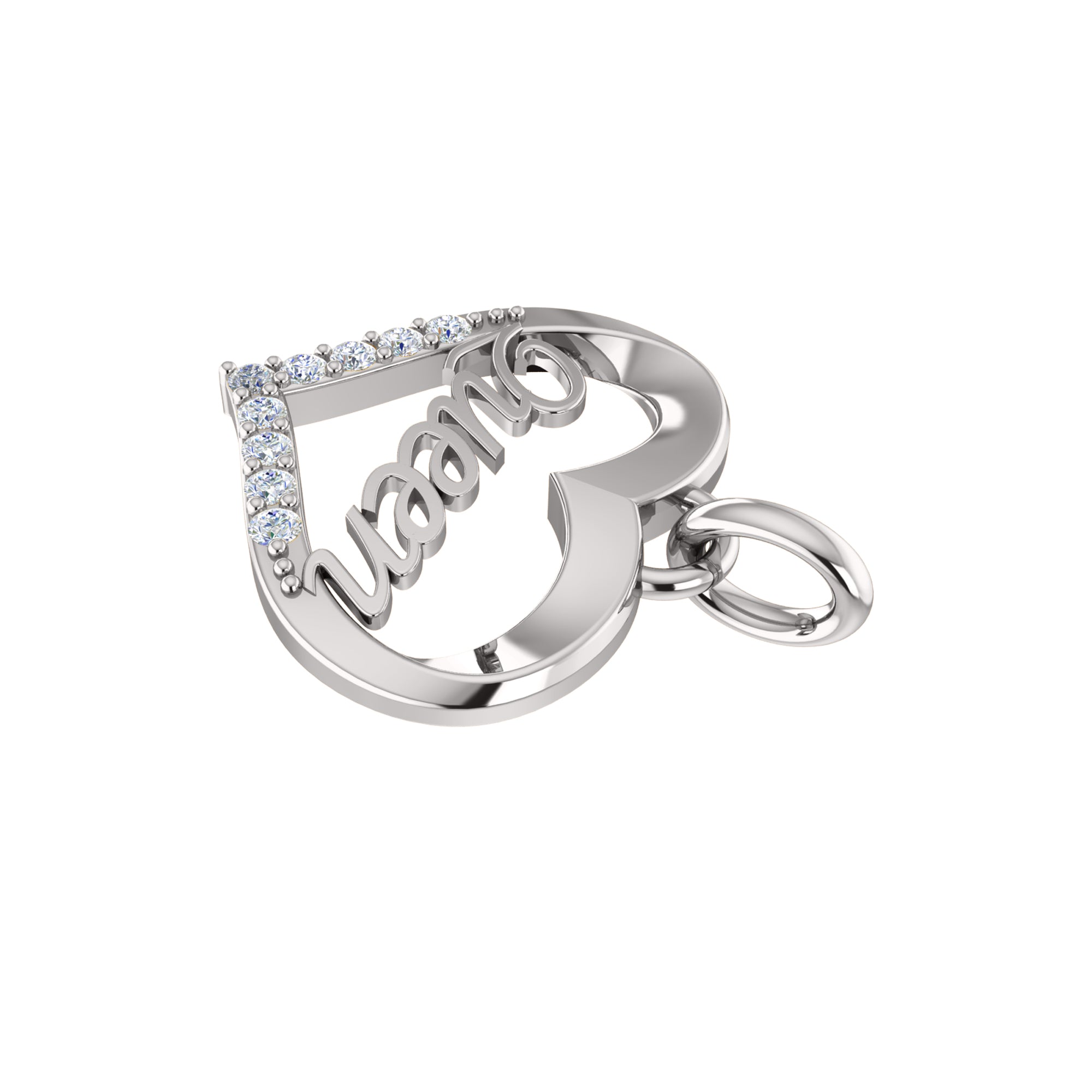 RKC 0.22Ct Moissanite Heart Pendant 925 Silver Jewelry 14K Rose Gold Plated Wt 4.80gm Height 25.20mm