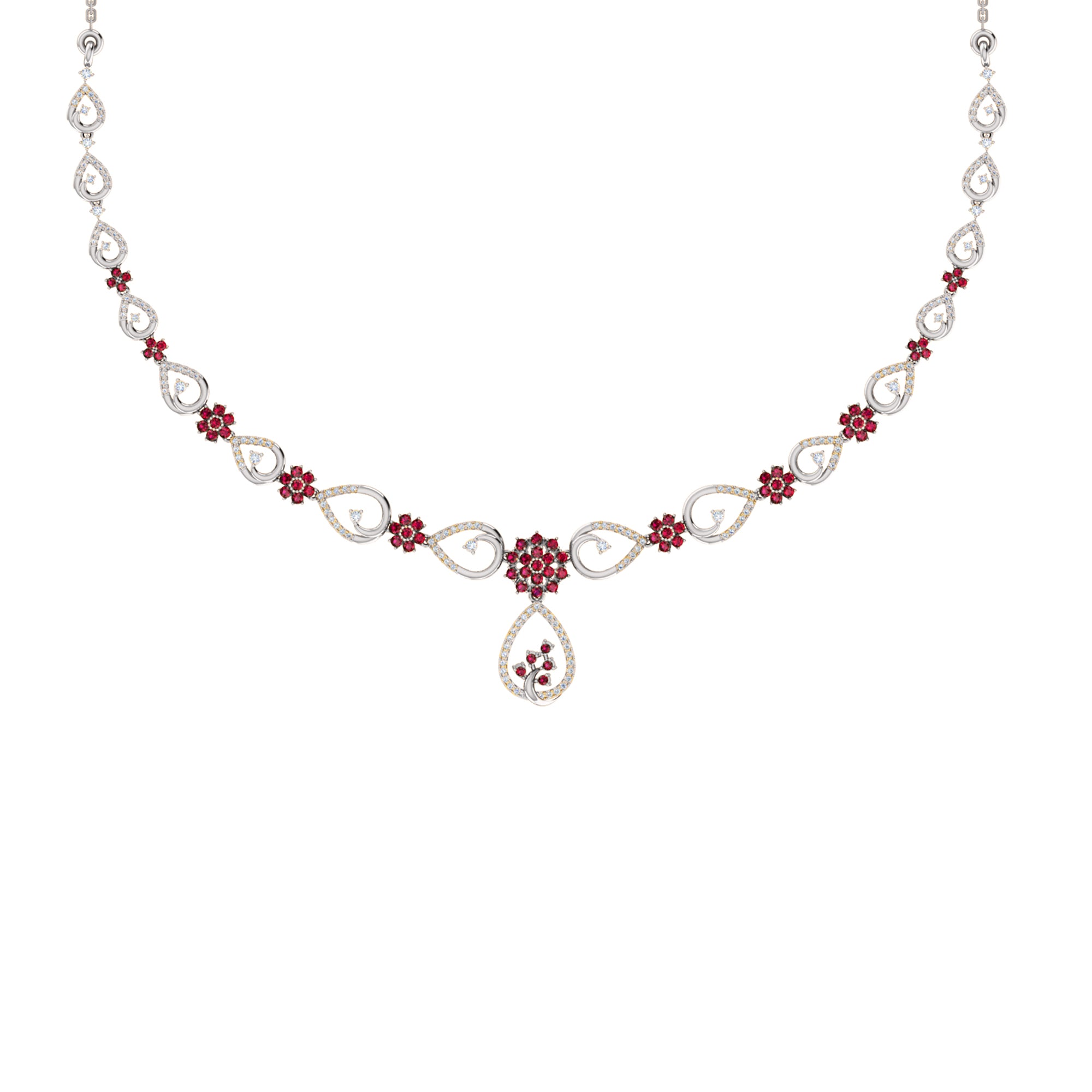 قلادة RKC 2.7 قيراط مويسانيتي ساحرة من الفضة عيار 925 مطلية بالذهب الوردي عيار 14 وزن المنتج 13.00 جم