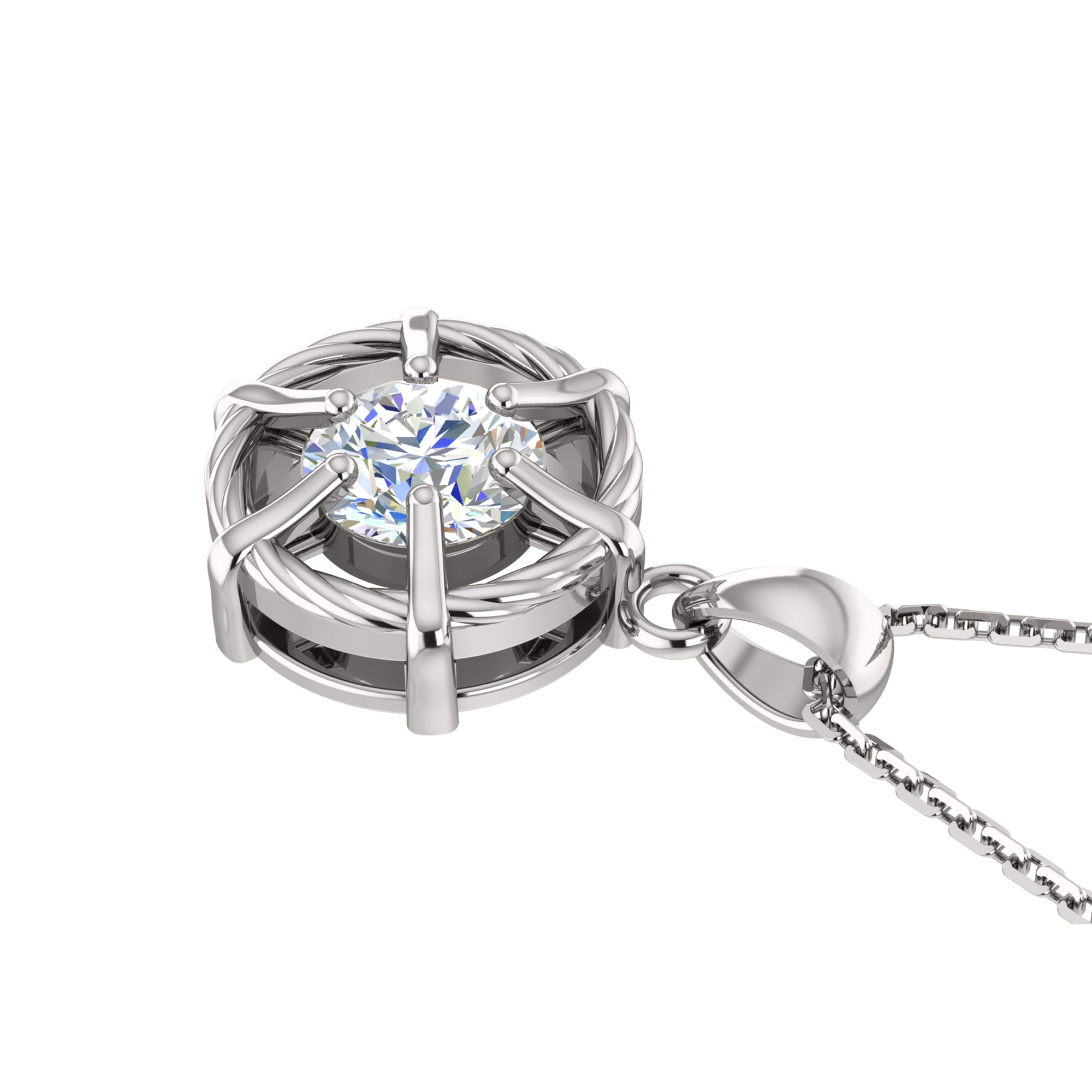 RKC 2.00Ct ময়সানাইট হ্যালো দুল 925 রৌপ্য গয়না 14K হোয়াইট গোল্ড প্লেটেড Wt 6.50gm উচ্চতা 24.40MM