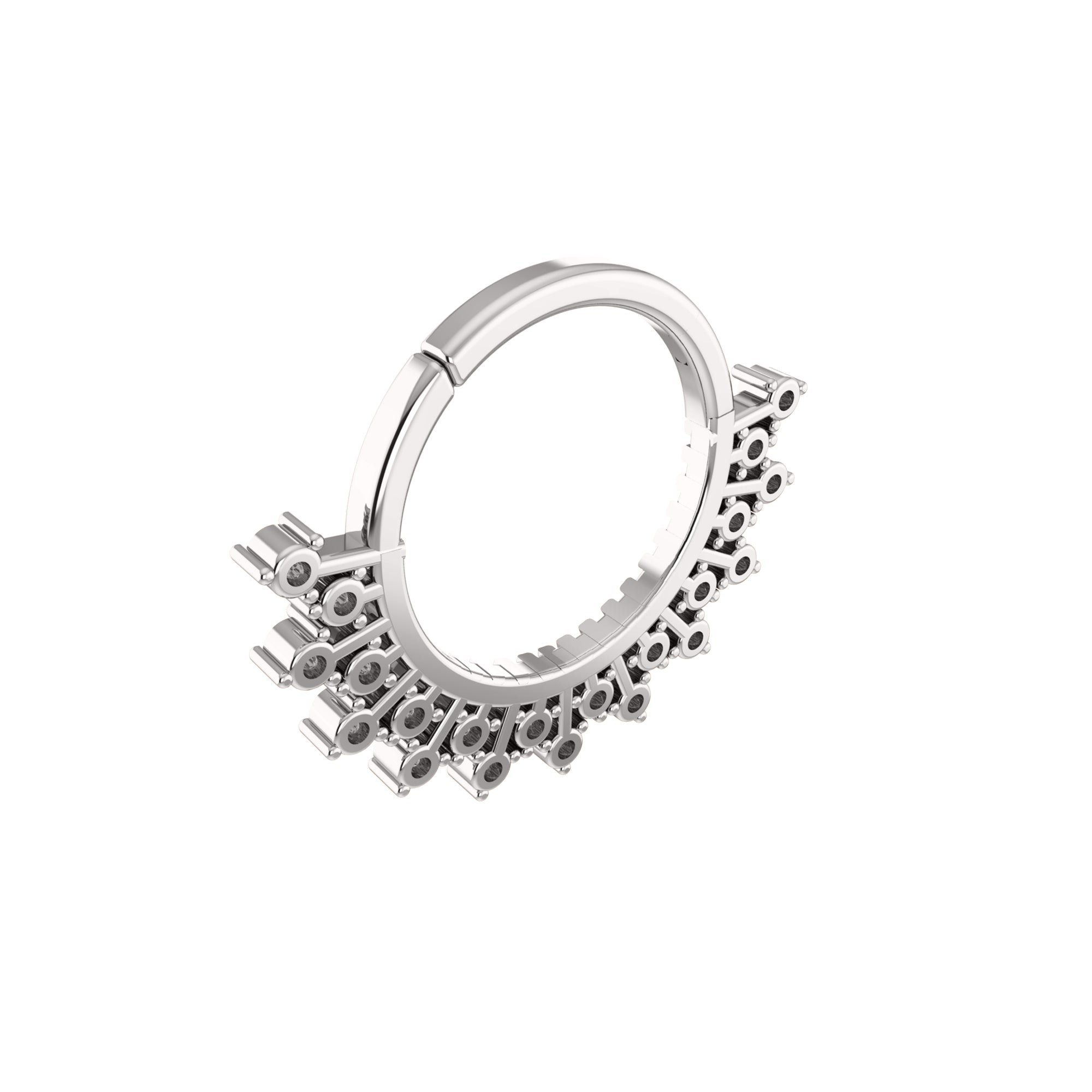 RKC જ્વેલરી 925 સ્ટર્લિંગ સિલ્વર ફ્લોરલ મોઈસાનાઈટ વુમન નોઝ પિન 14k રોઝ ગોલ્ડ પ્લેટેડ Wt 2.60 GM