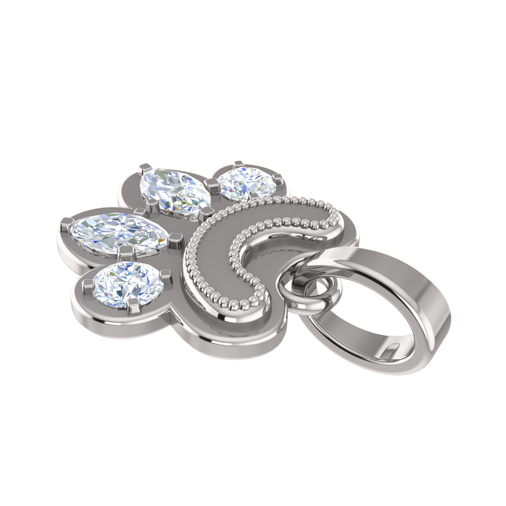 RKC 0.6 قيراط مويسانيتي باو قلادة 925 مجوهرات فضية 14 قيراط مطلية بالذهب الأصفر (الارتفاع)