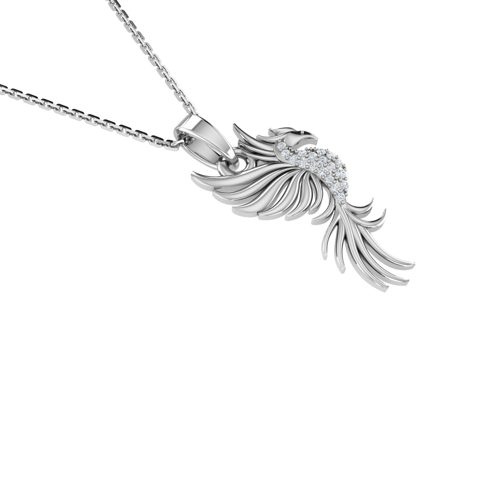 RKC Yellow Gold Plated Lovely Flying Animal Pendant With Link Chain