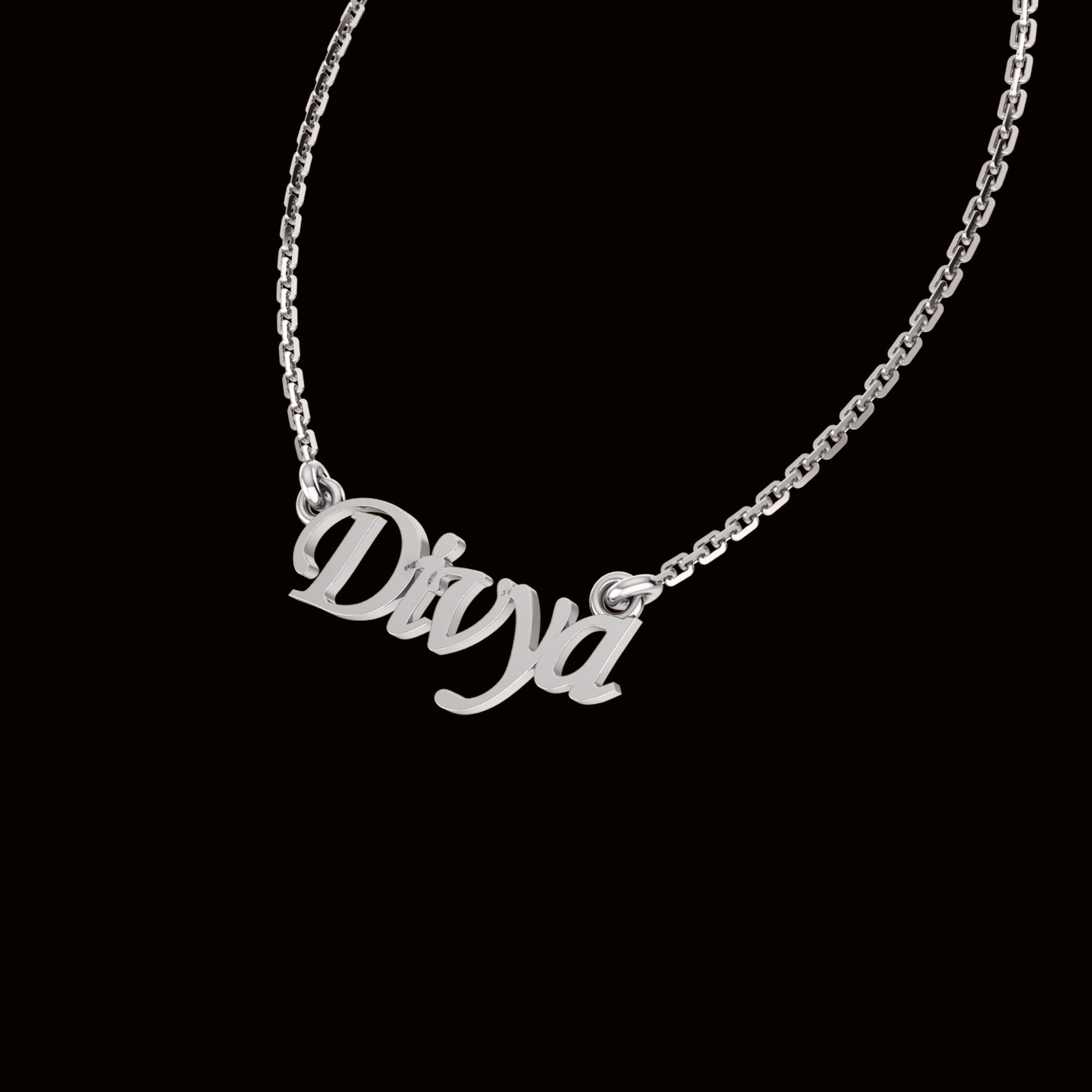 RKC Custom Name Pendant 925 Sterling Silver 14K Rose Gold Plated Wt 2.80GM Height 10.20 MM