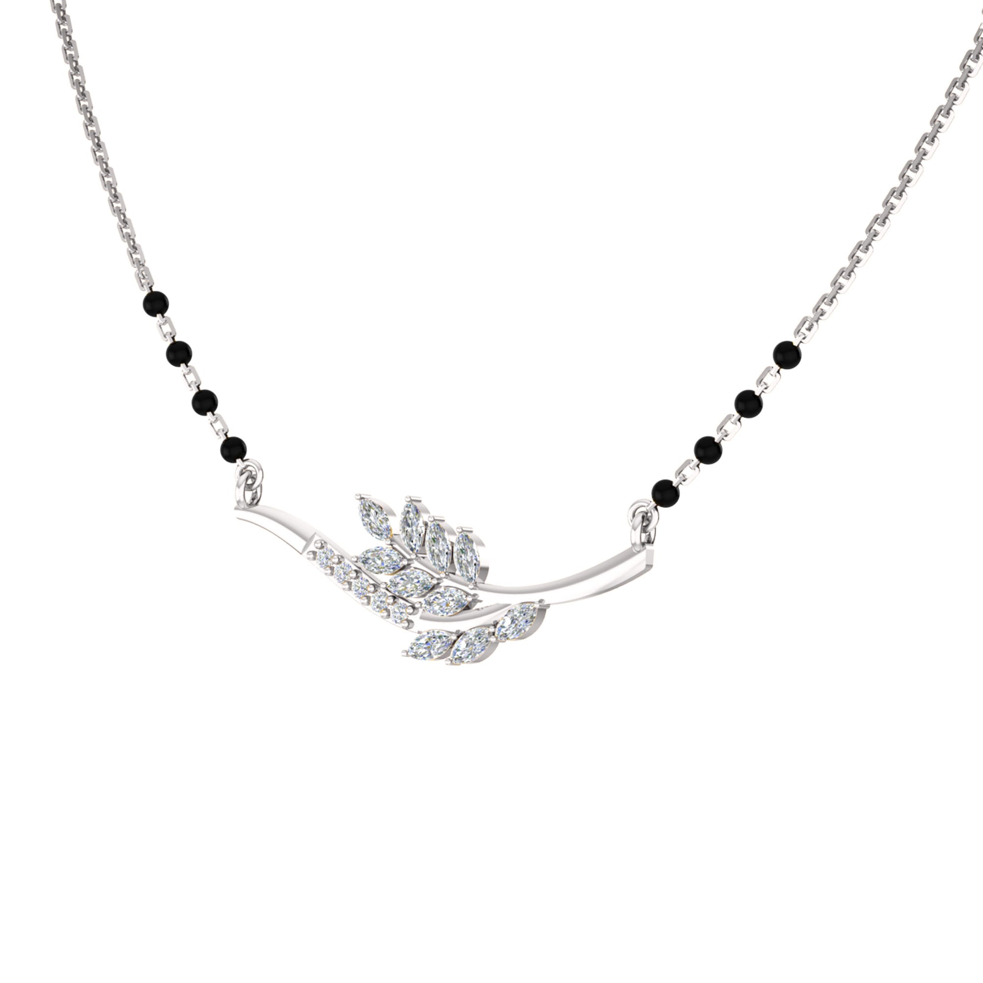 RKC 1 CT Moissanite Women Mangalsutra 925 Silver 14k Rose gold Plated Product Weight 3.80 GM Height 11.50 MM