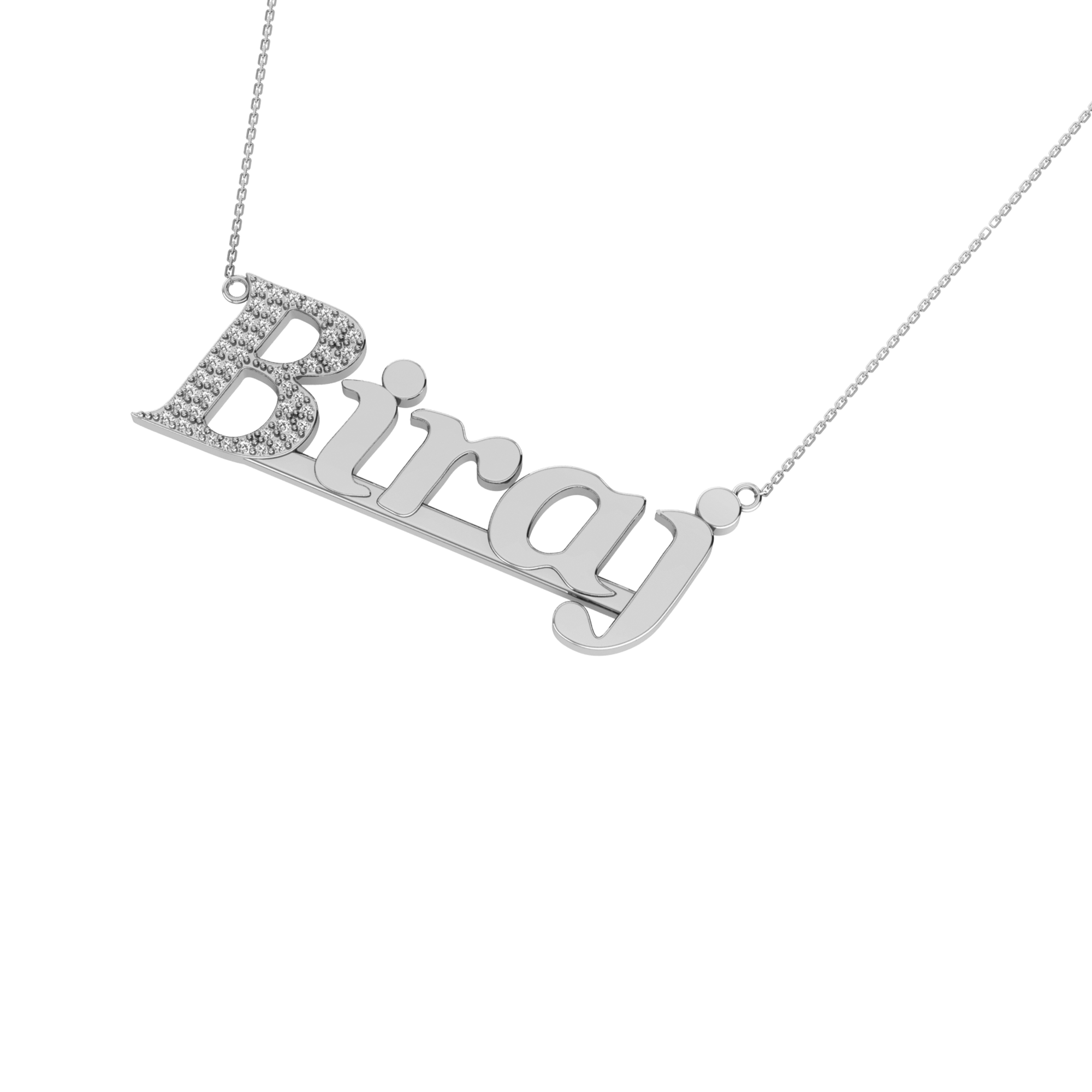 RKC Customize Initial Name Moissanite Pendant Necklace 14k Yellow Gold Plated Weight 4.2 gm