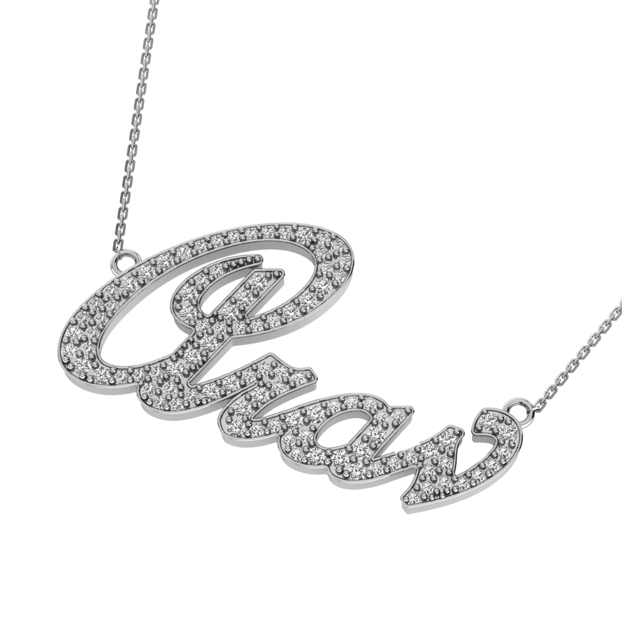 RKC Moissanite /Cubic Zirconia Initial Customize Name Pendant Necklace 14k Yellow Gold Plated