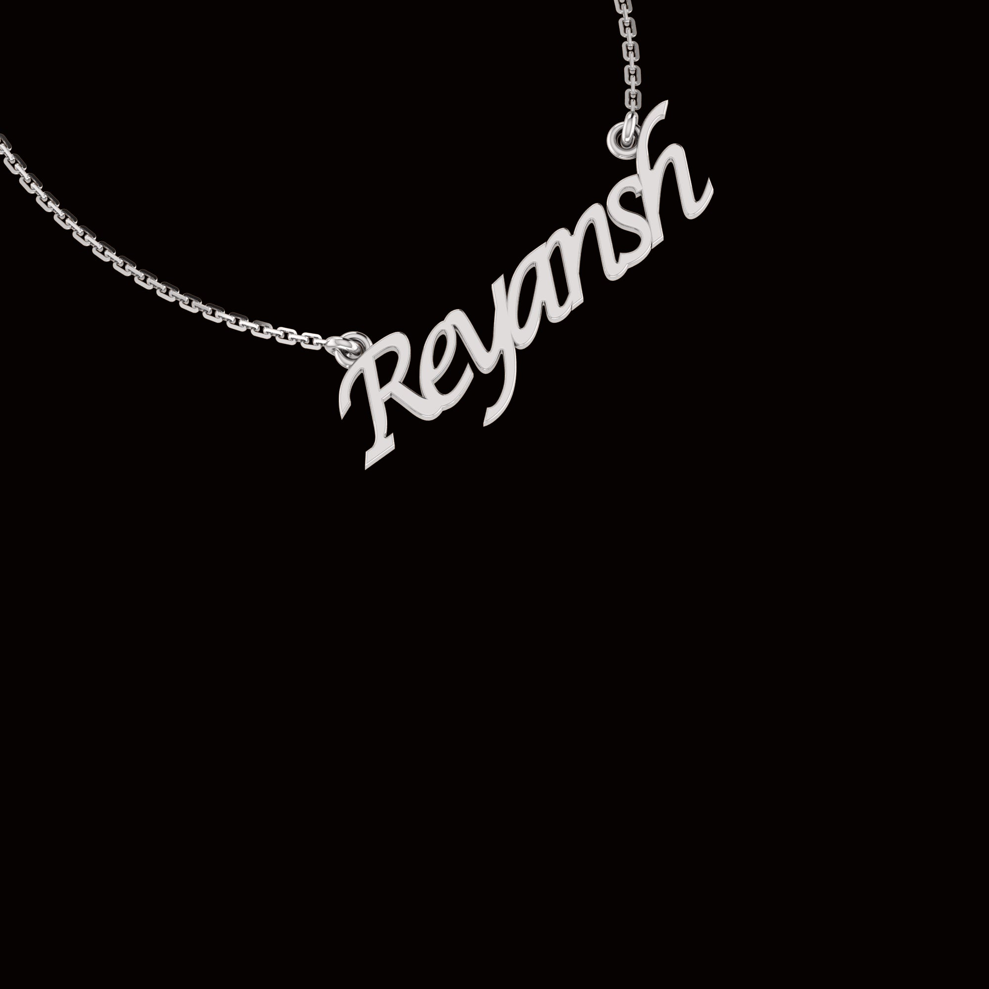 RKC Customised Any Name Pendant 925 Sterling Silver 14K Yellow Gold Plated Wt 3.80 GM Height 13.60 MM