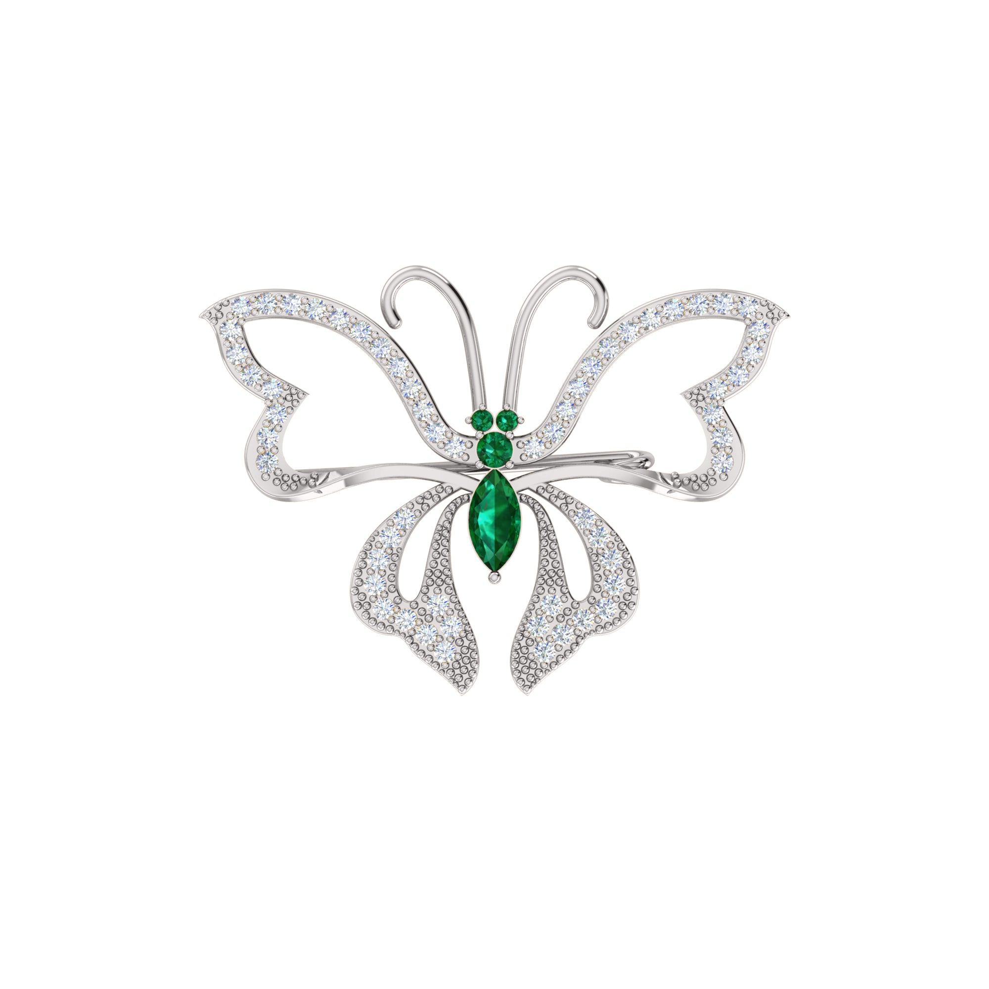 RKC 0,96Ct Moissanite 925 Ασημένια καρφίτσα πεταλούδα 14 καρατίων ροζ επιχρυσωμένο προϊόν Wt 4,00 γρ.