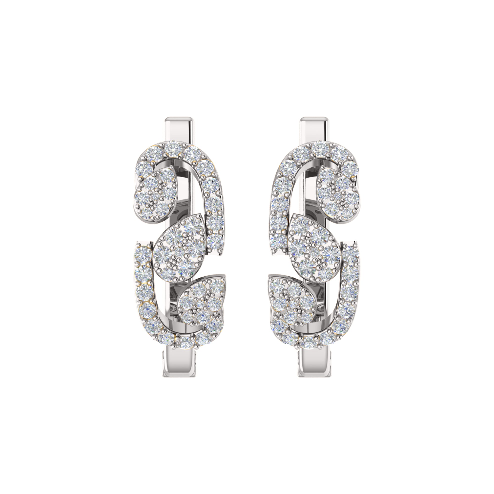 RKC 925 Sterling Silber Hoops & Huggies Damen-Ohrring, 14-karätige Rose, Gesamtgewicht: 5,00 g, Höhe: 20,50 mm